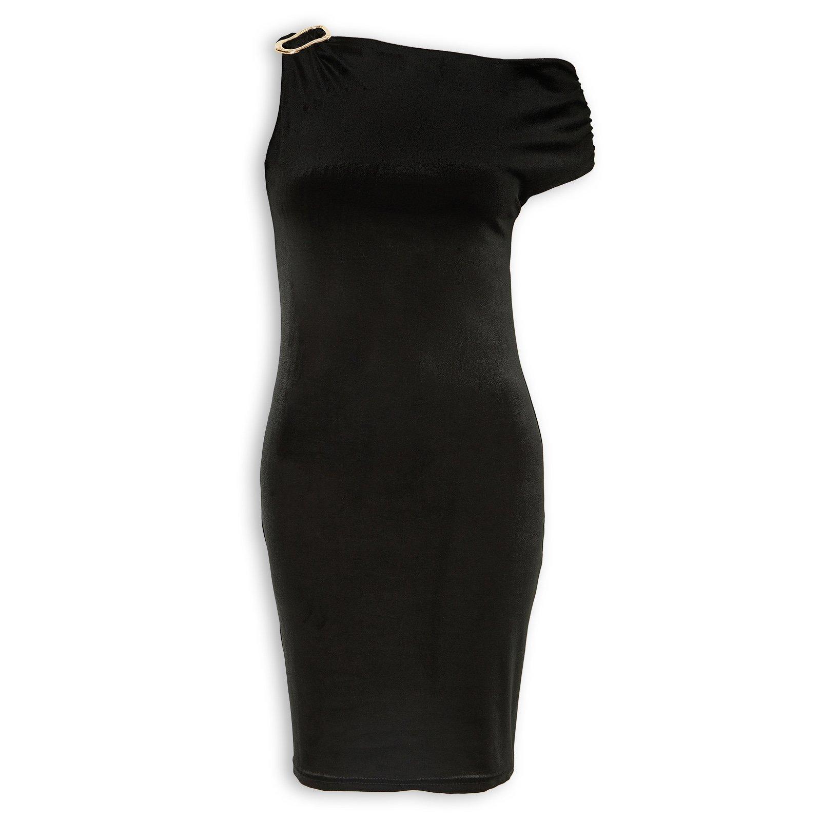 Black One Shoulder Bodycon Dress (3256616) | Identity