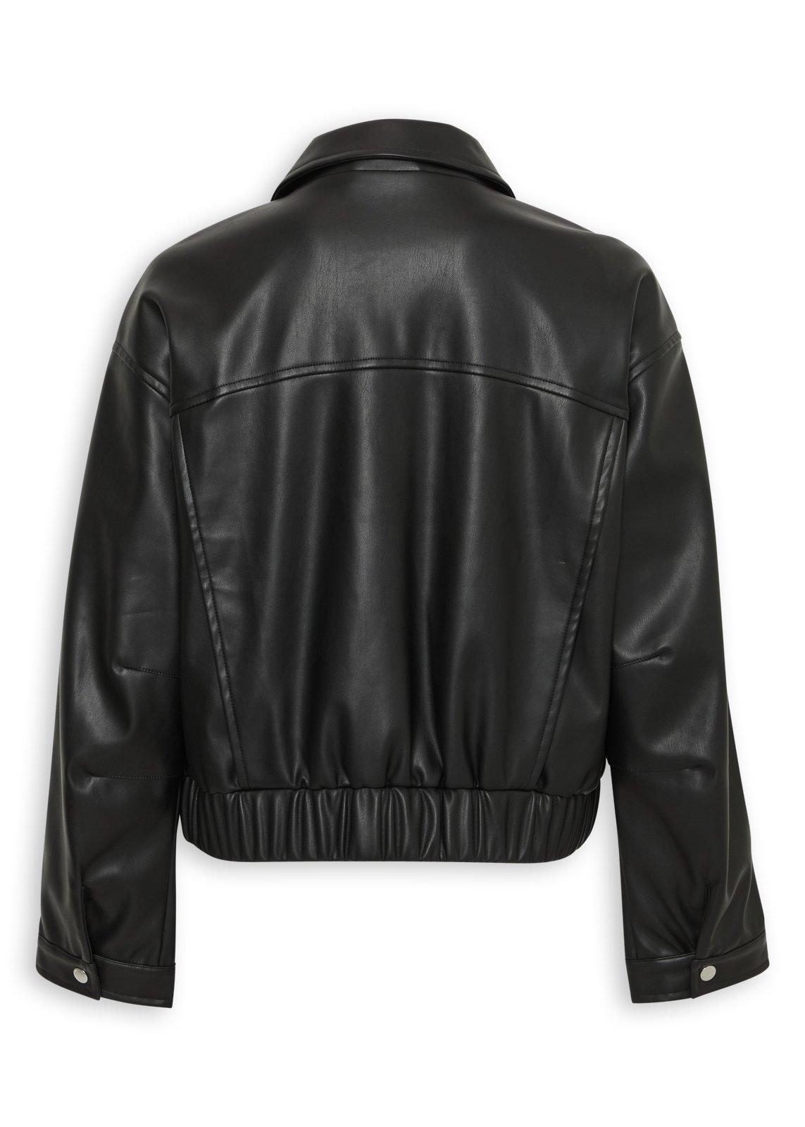 Black Pleather Bomber Jacket (3256625) | OUTBACK RED