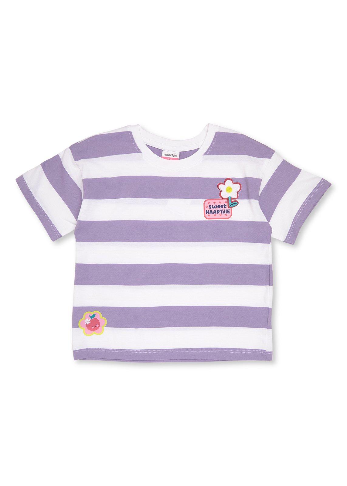 Kid Girls Purple Striped T-shirt