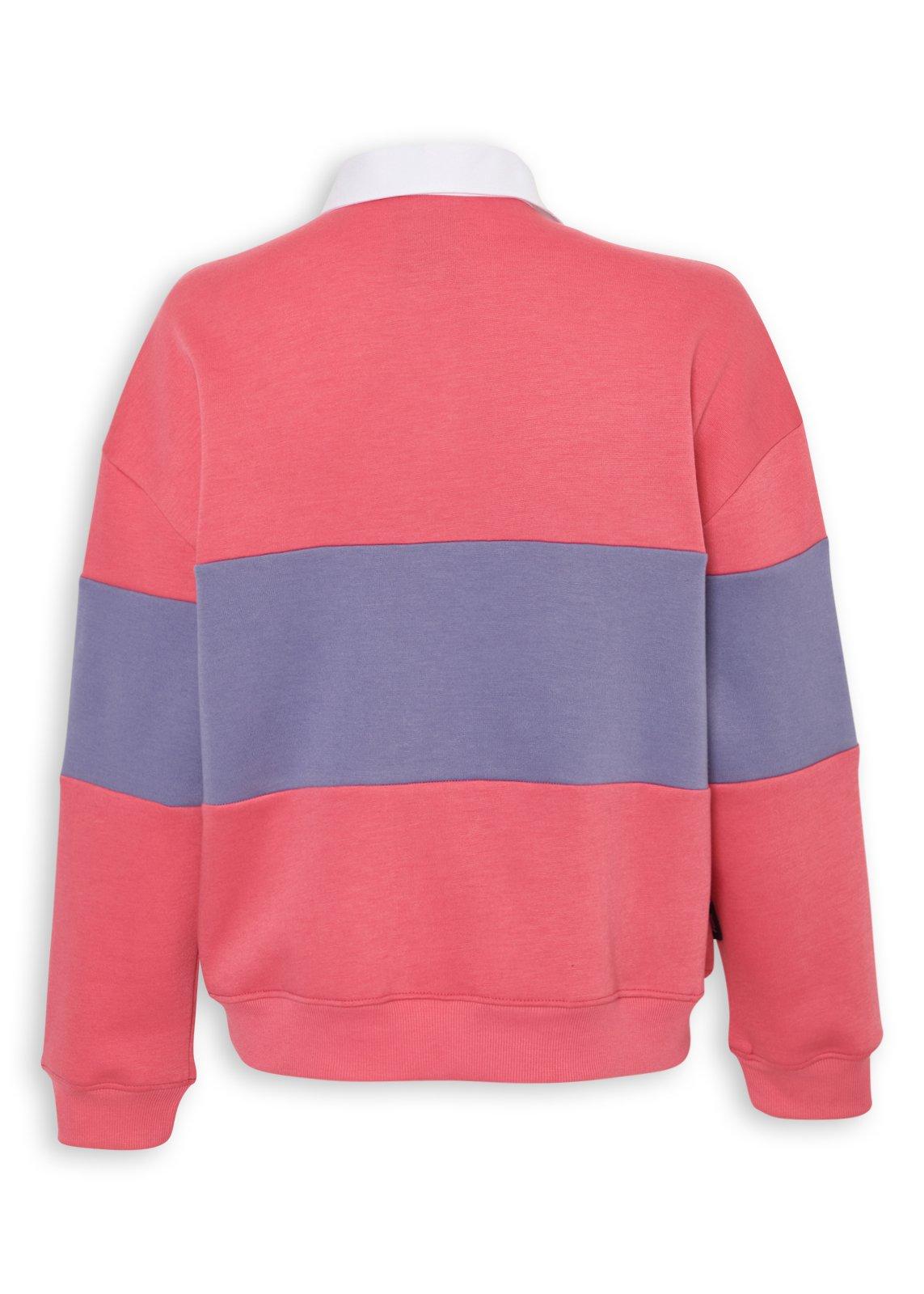 Pink Striped Rugby Collar Sweat Top (3256982) | Fuel