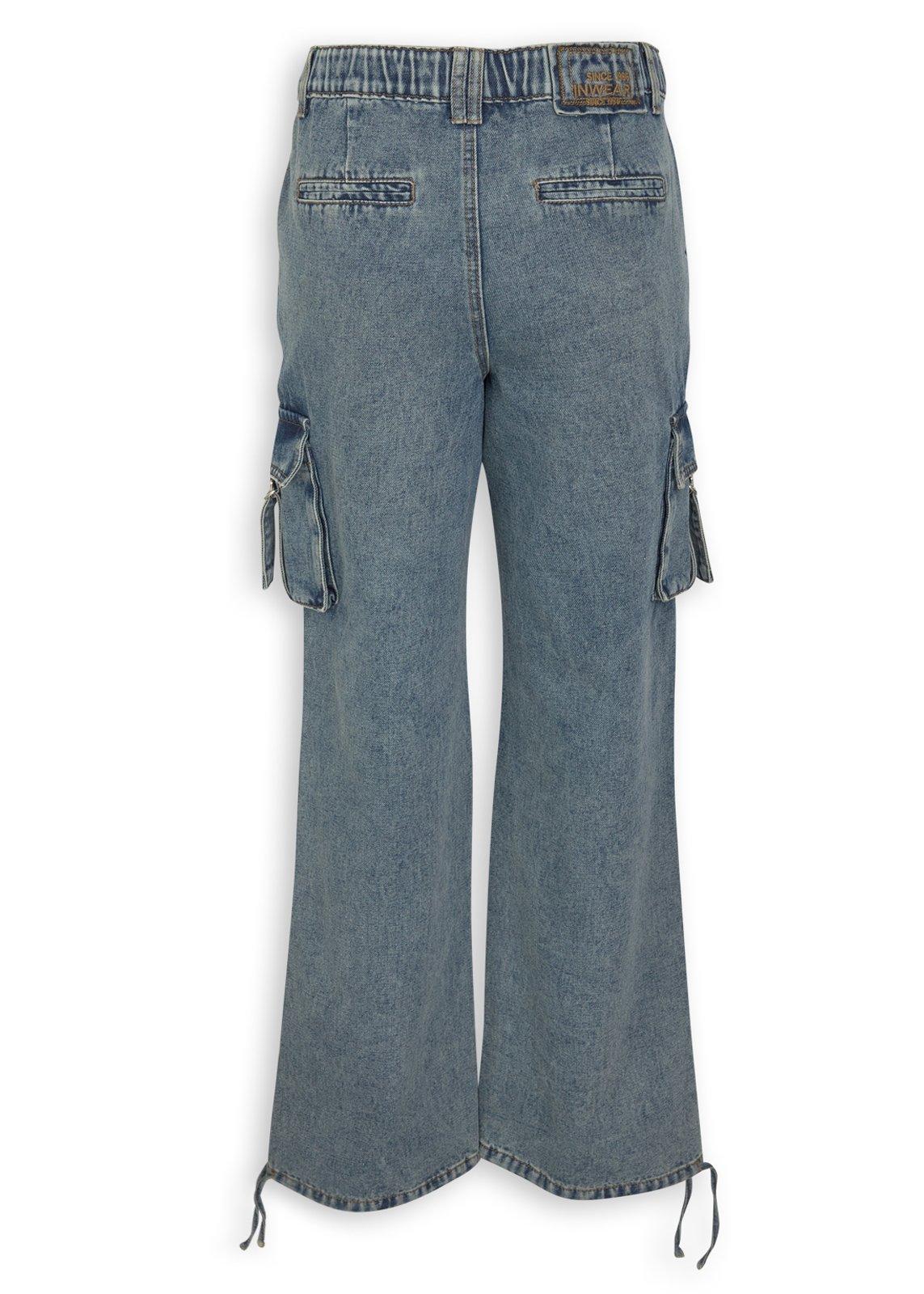 R*0様 【股下110】ripvanwinkle long denim pant Blue Wide Leg Utility Jeans (3257023) | Inwear