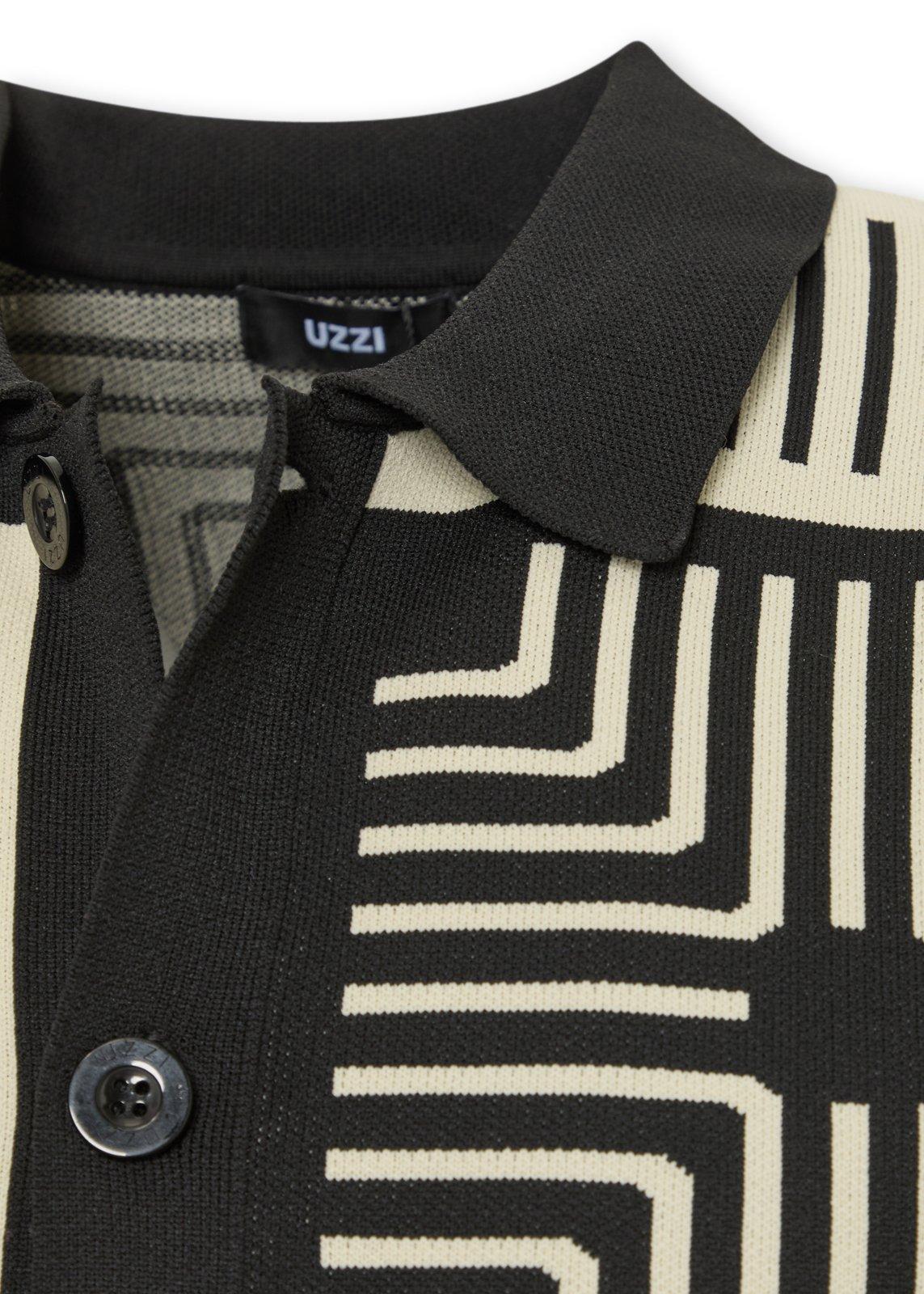 Stone Black Button Through Top (3257045) | UZZI