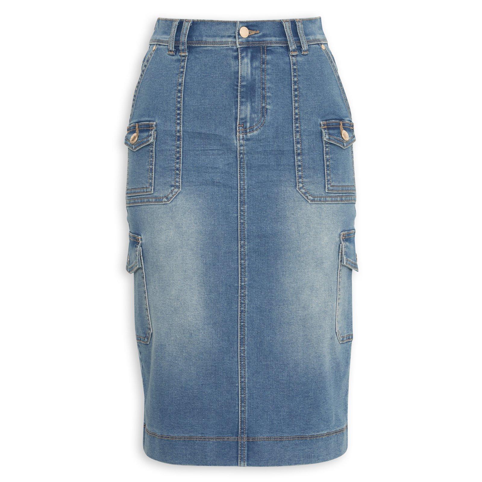 Mid Wash Utility Denim Skirt (3258175) | Daniel Hechter