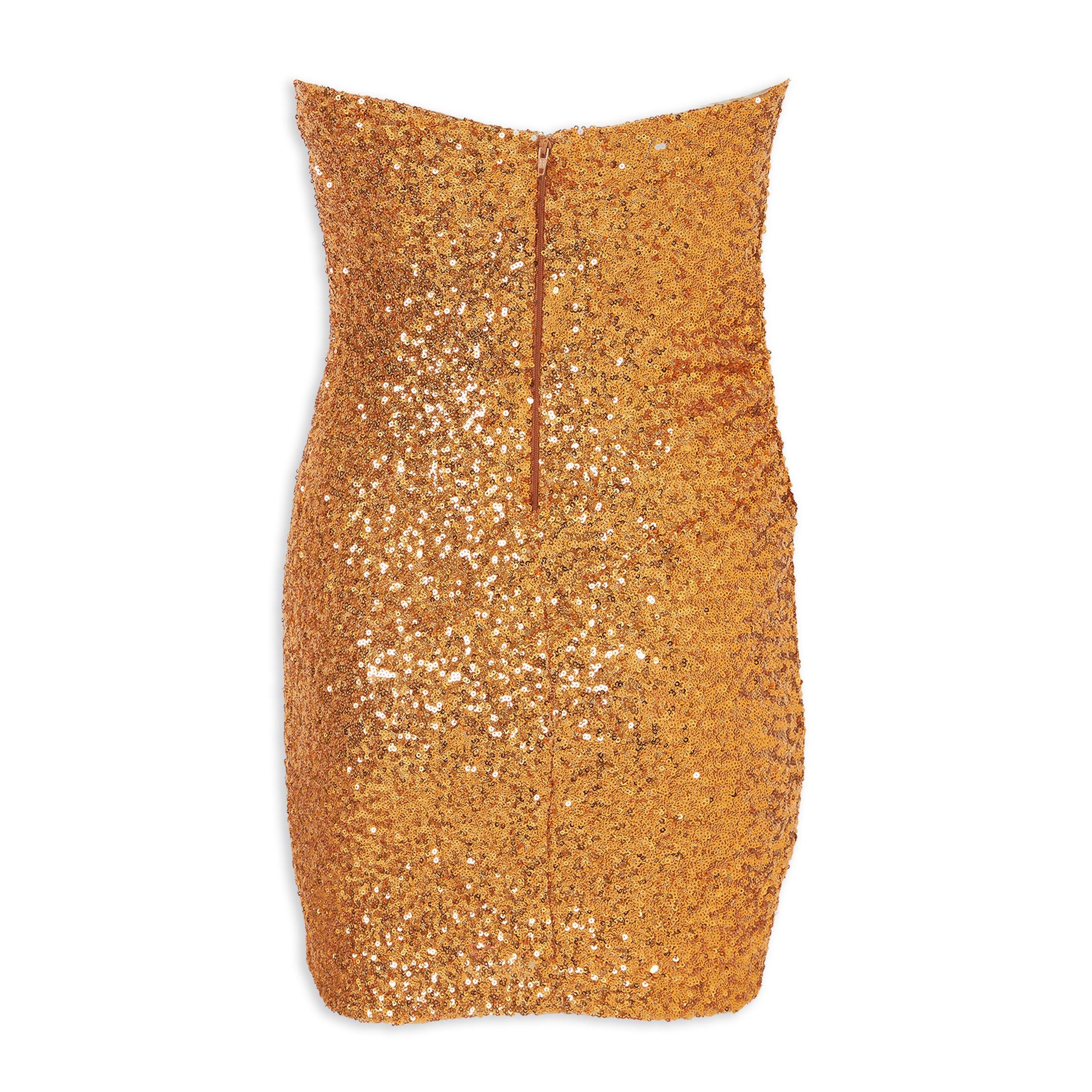 Gold Sequins Side Gauge Dress (3259010) | Koukla