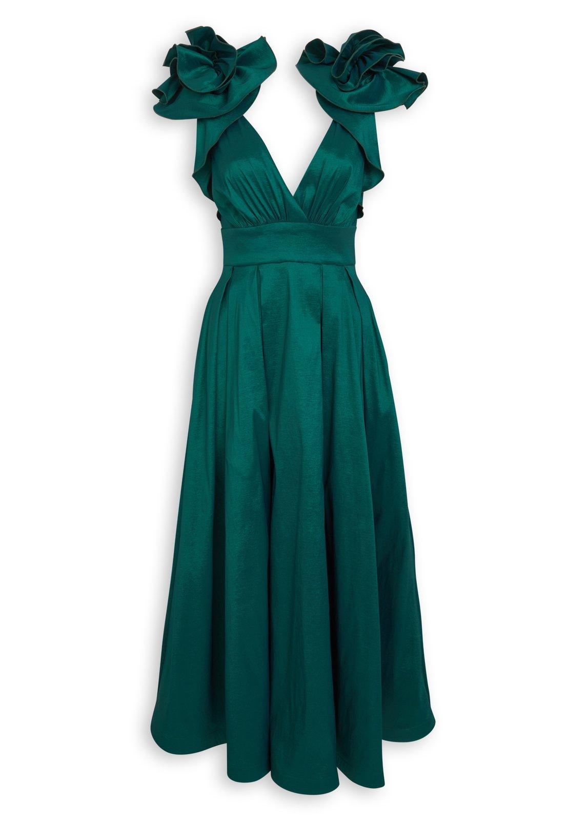 takealot formal dresses Green Taffeta Ruffle Maxi Dress (3259559) dress takealot clothing