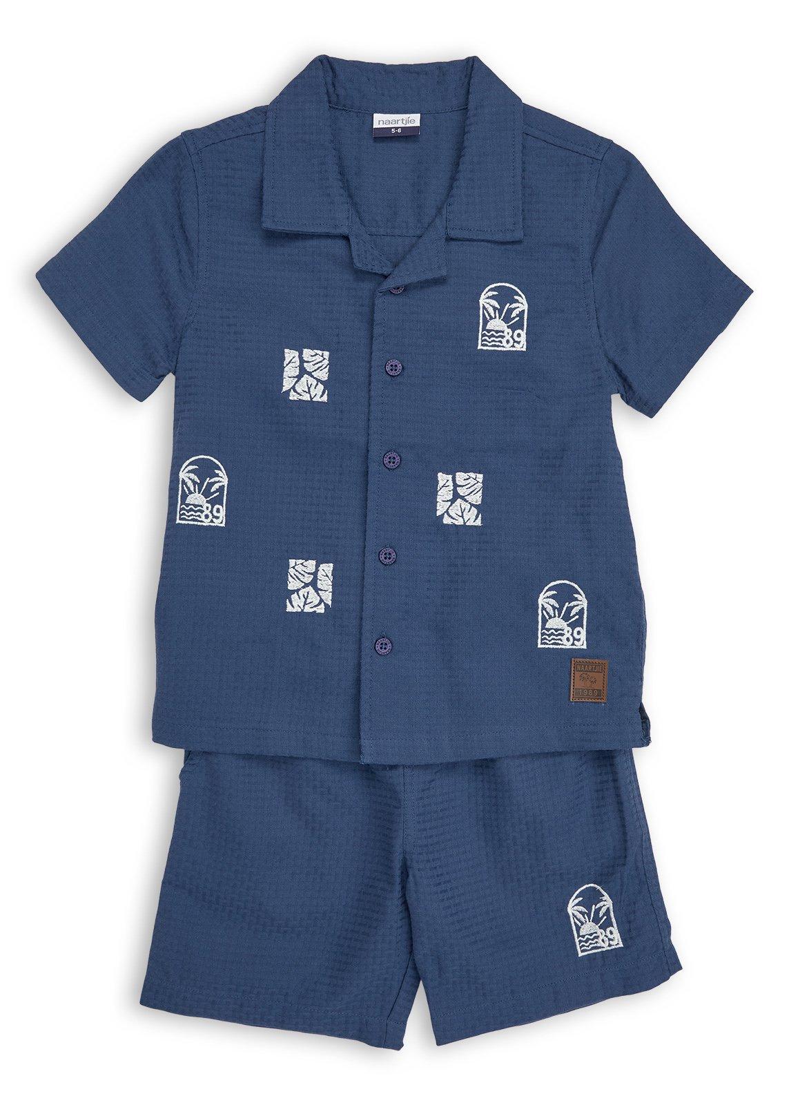 Kid Boys Blue Shirt and Shorts Set