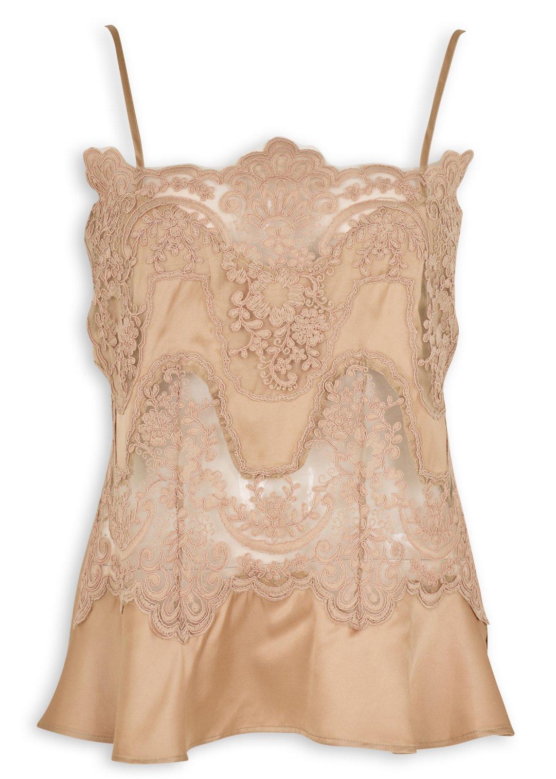 Beige Satin Lace Detail Camisole (3260817) | Truworths