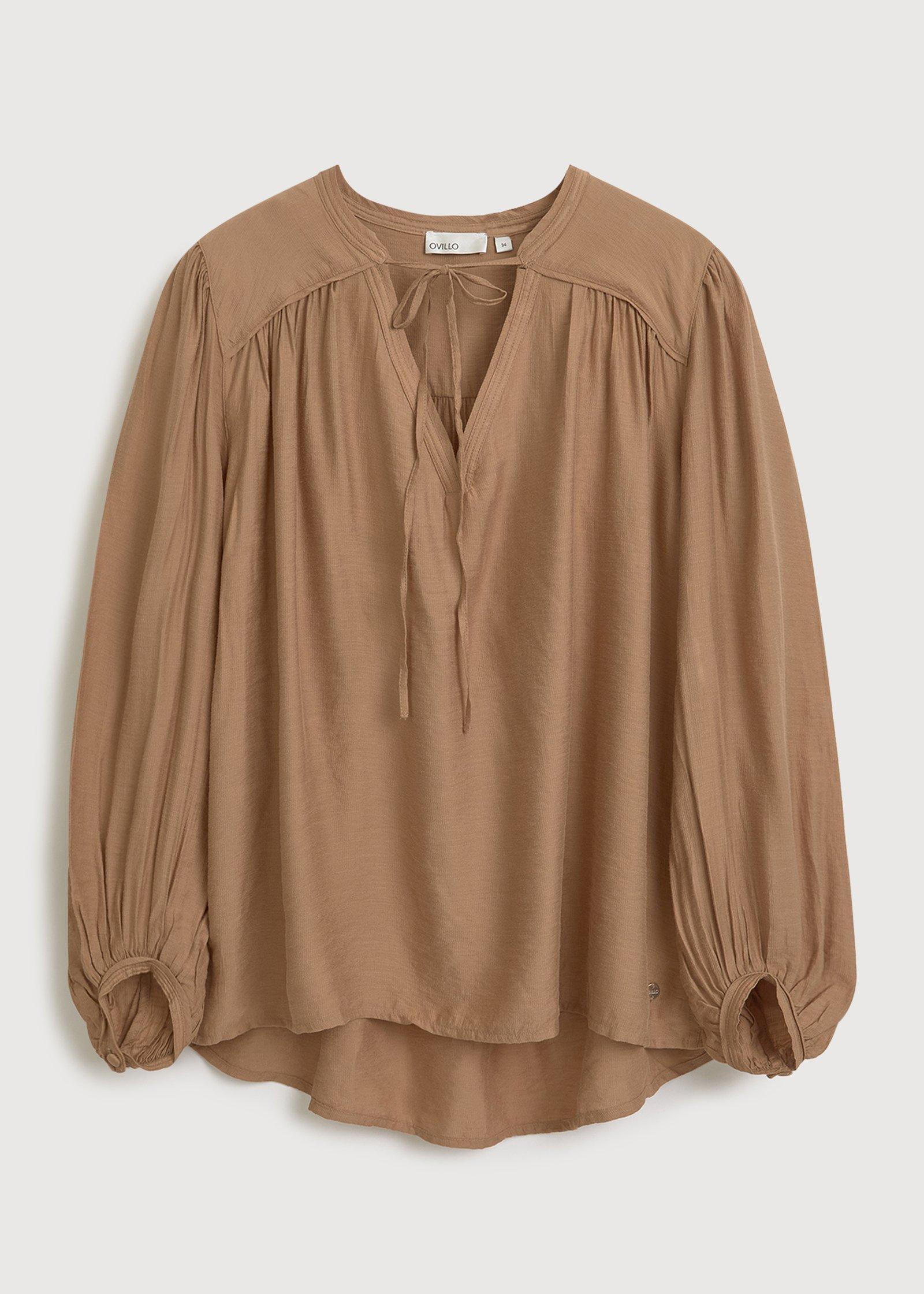 Gathered Tie-Neck Sheer Shell Top (3260942) | Ovillo