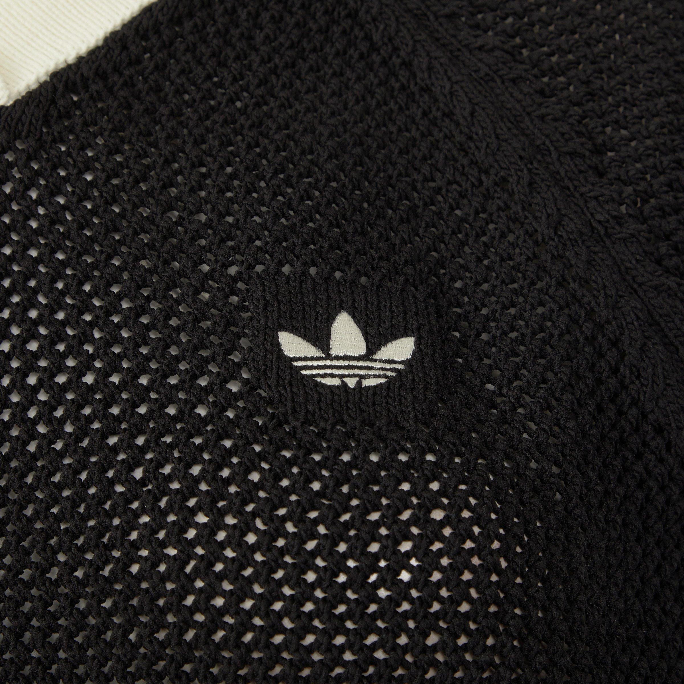 Black Knitted Crochet Polo T-Shirt (3261794) | Adidas
