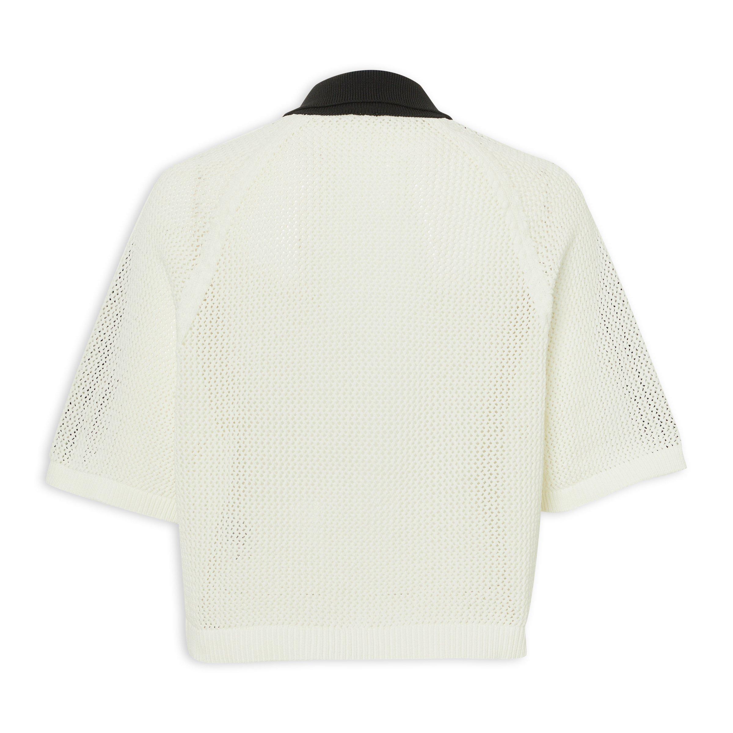White Knitted Crochet Polo (3261807) | Adidas
