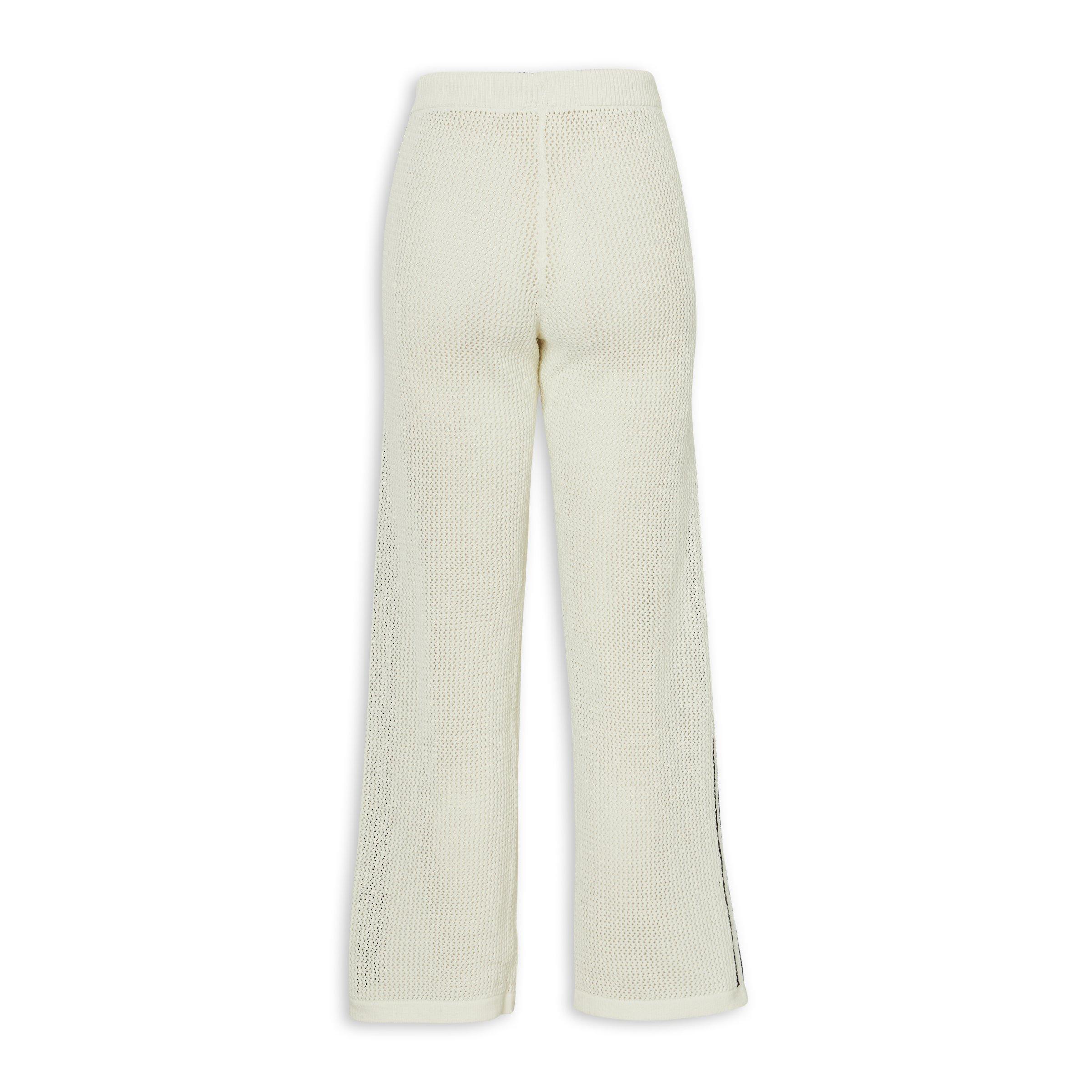 White Knitted Crochet Firebird Trackpants (3261922) | Adidas