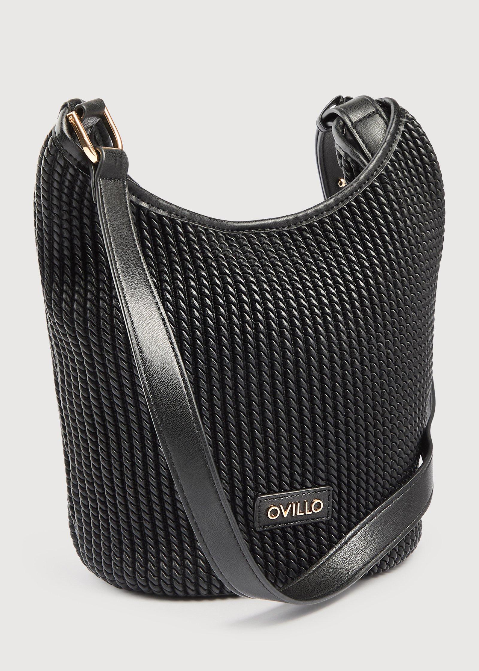 Black Woven Textured Bucket Bag (3261935) | Ovillo