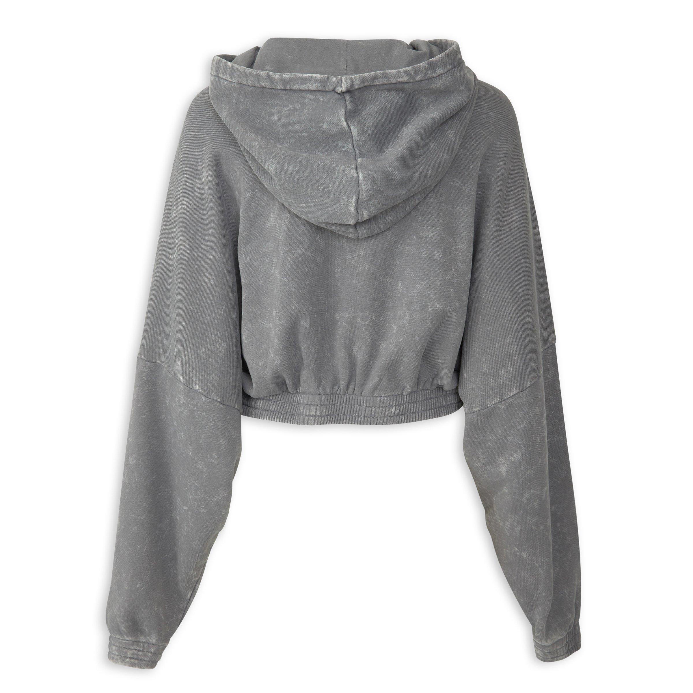 Grey Washed Cropped Hoodie (3262062) | Adidas