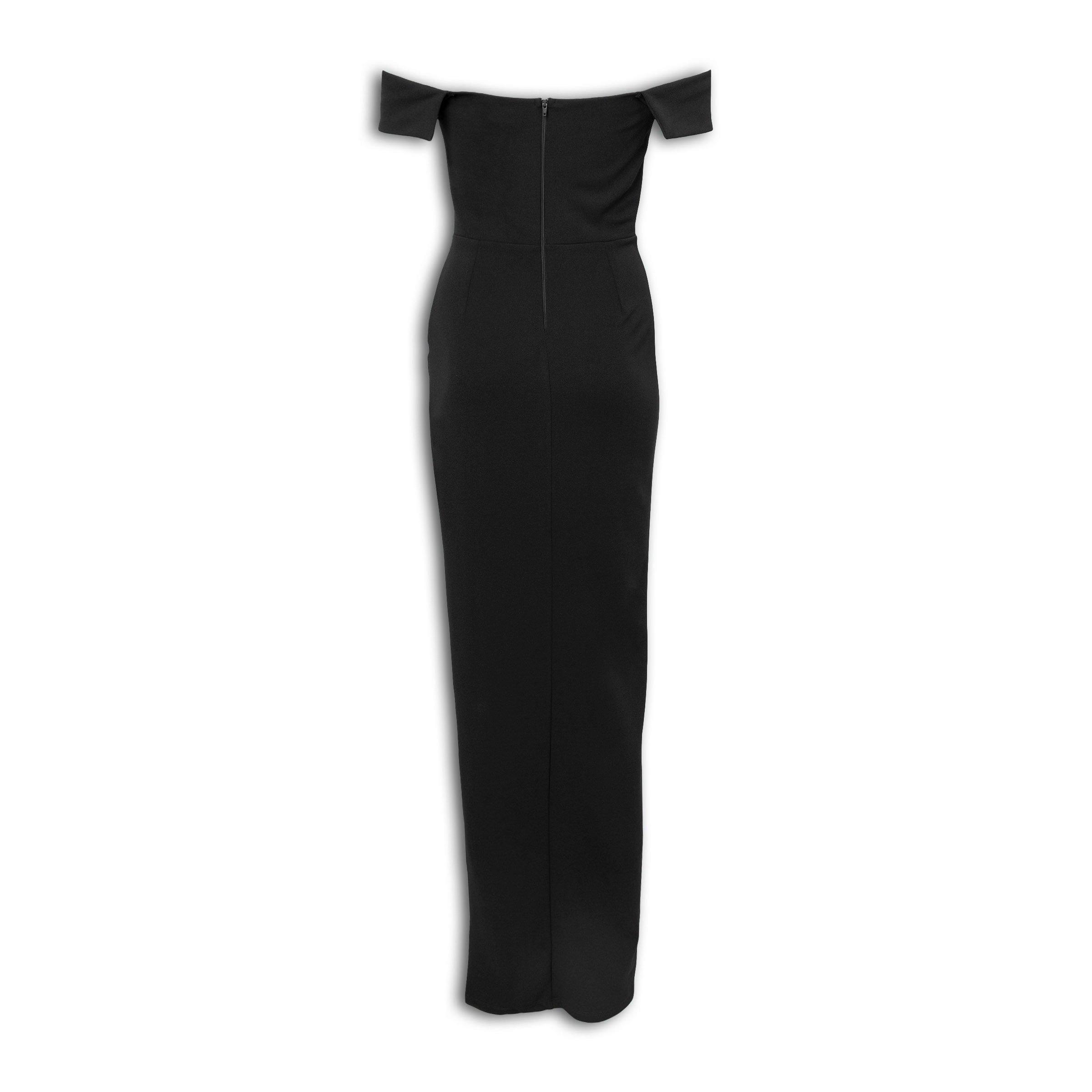 black friday black dresses Off-Shoulder Maxi Dress (3262392) adding a touch of Season: fall_winter Black Sleeveless Maxi Dress Color:CHAMPAGNE