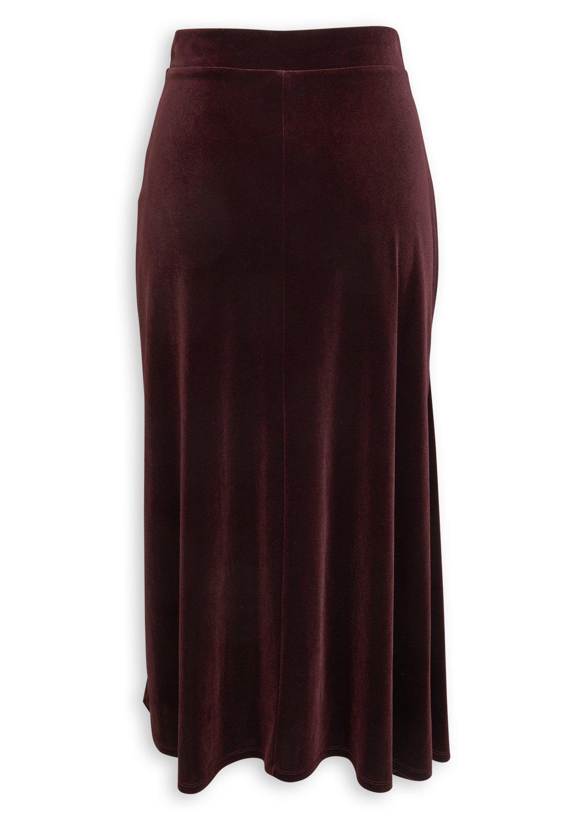 Burgundy Velour Asymmetric Skirt (3264136) | Truworths