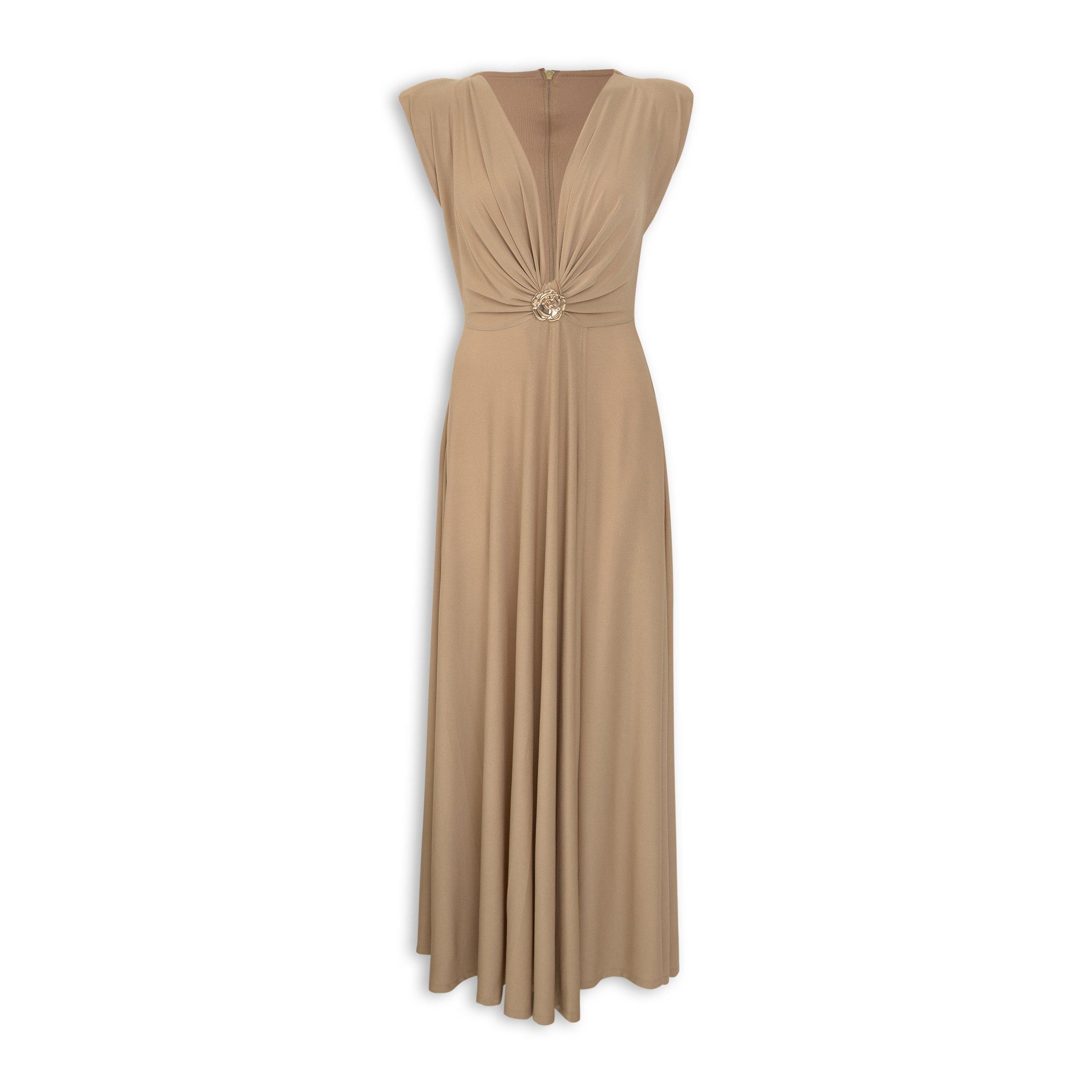 Camel Brooch Maxi Dress (3264215) | X&O Ladies