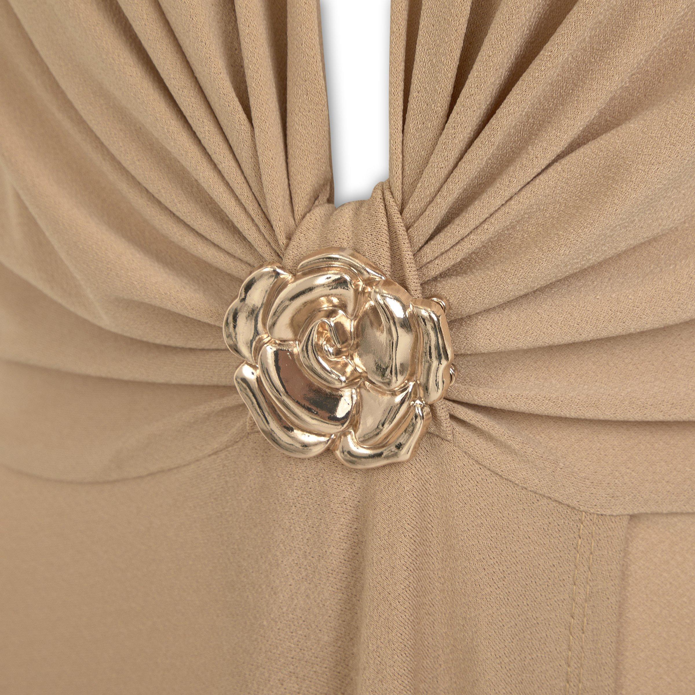 Camel Brooch Maxi Dress (3264215) | X&O Ladies