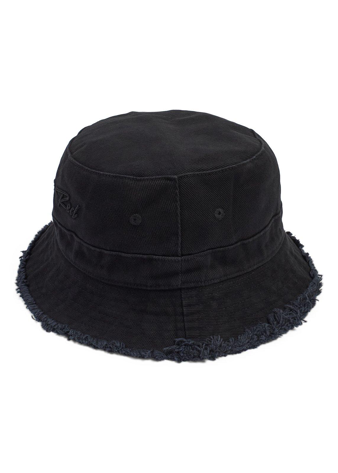 Black Denim Bucket Hat with Frayed Edge (3264439) | OUTBACK RED