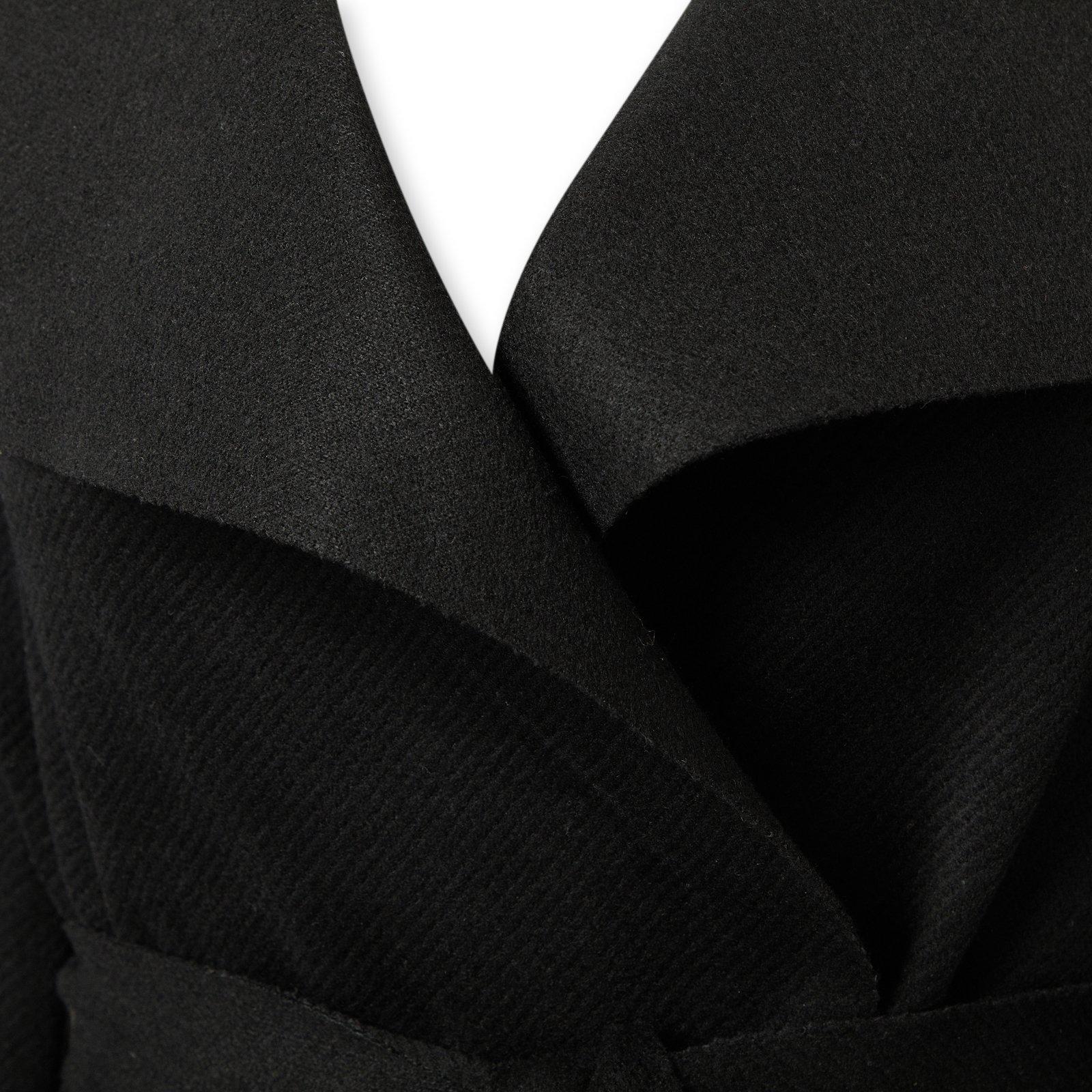 Black Shawl Collar Melton Coat (3264632) | RSVP