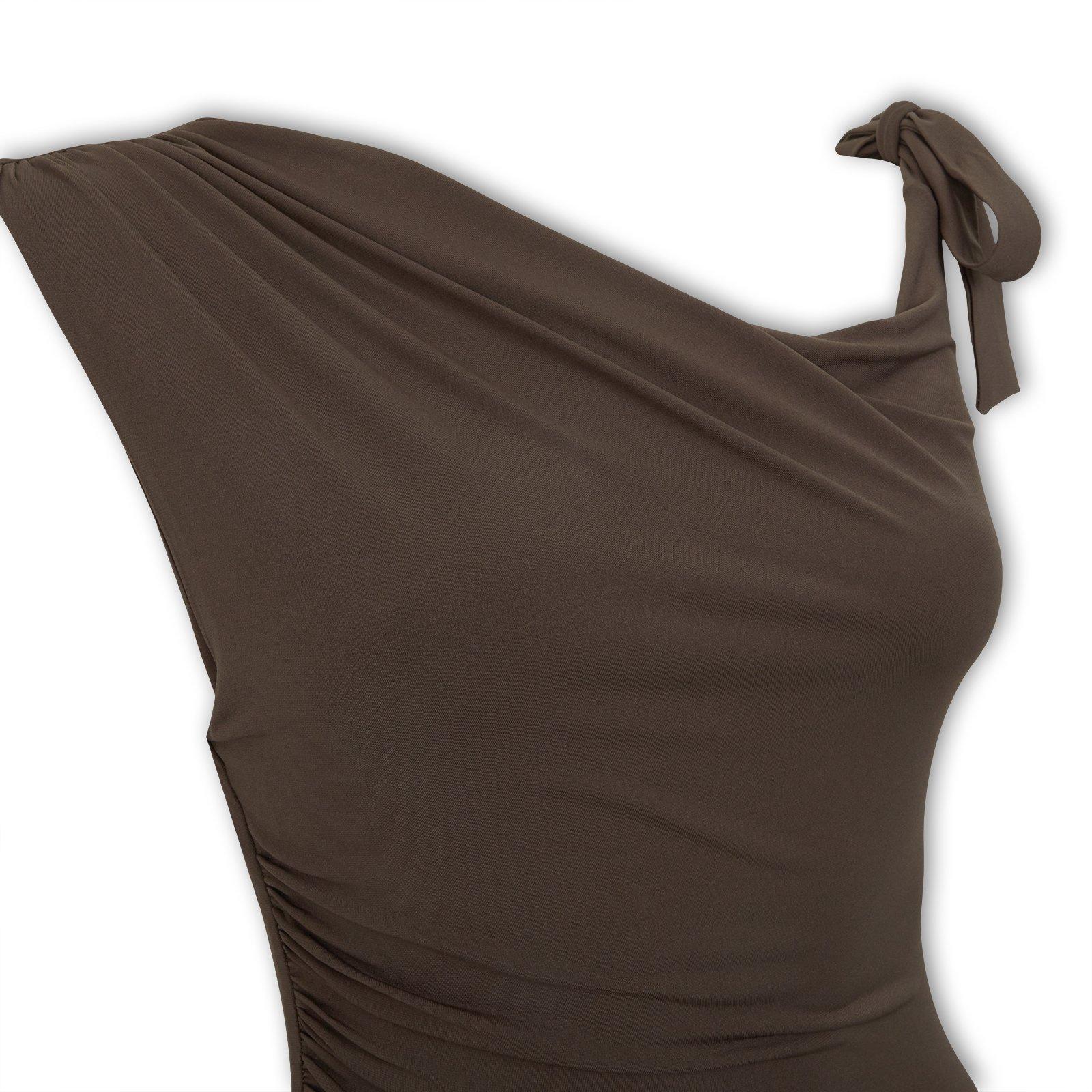 Chocolate Brown Slinky Tie Dress (3264641) | Arlow