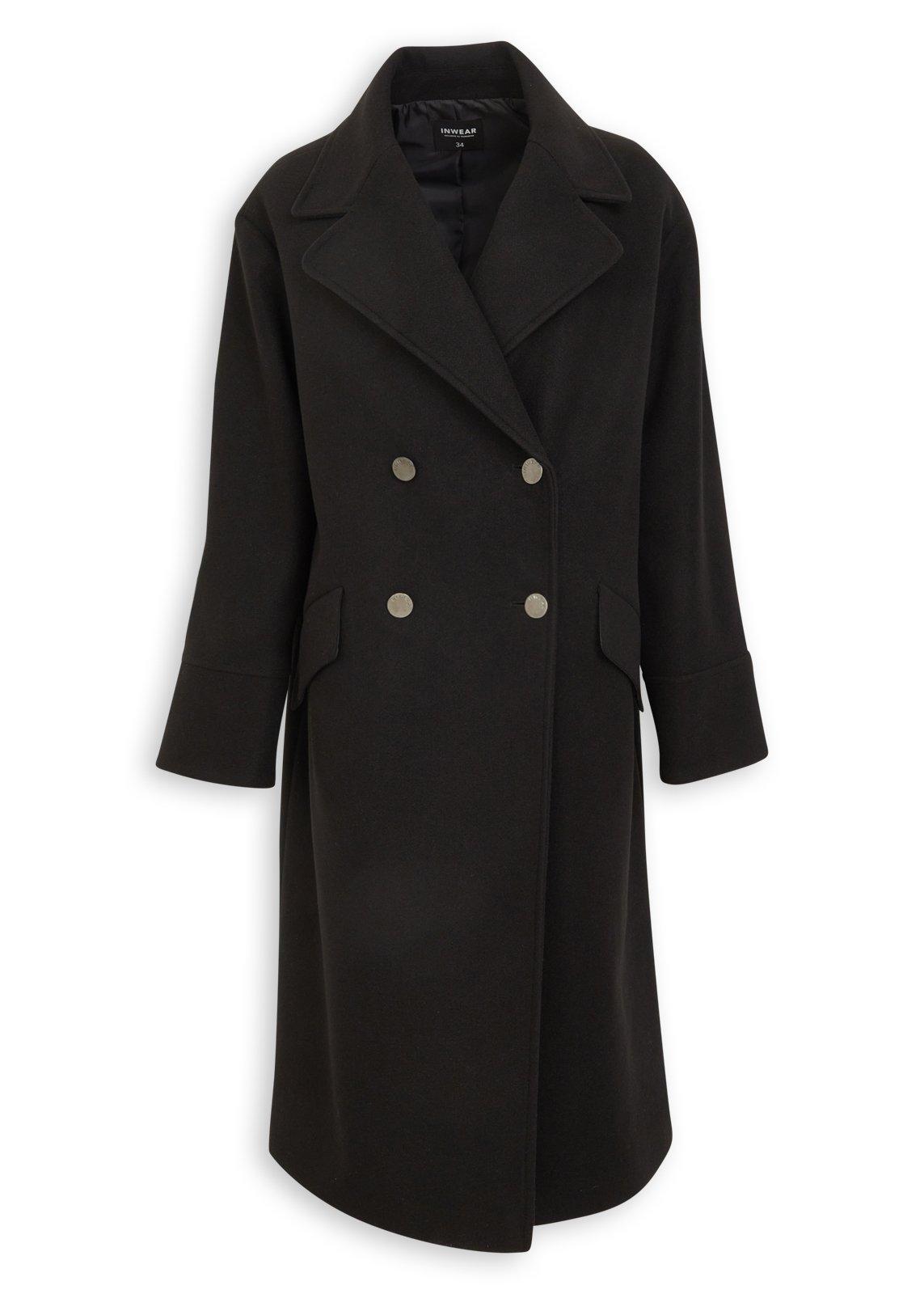 Black Relaxed Knit Melton Coat (3264842) | Inwear