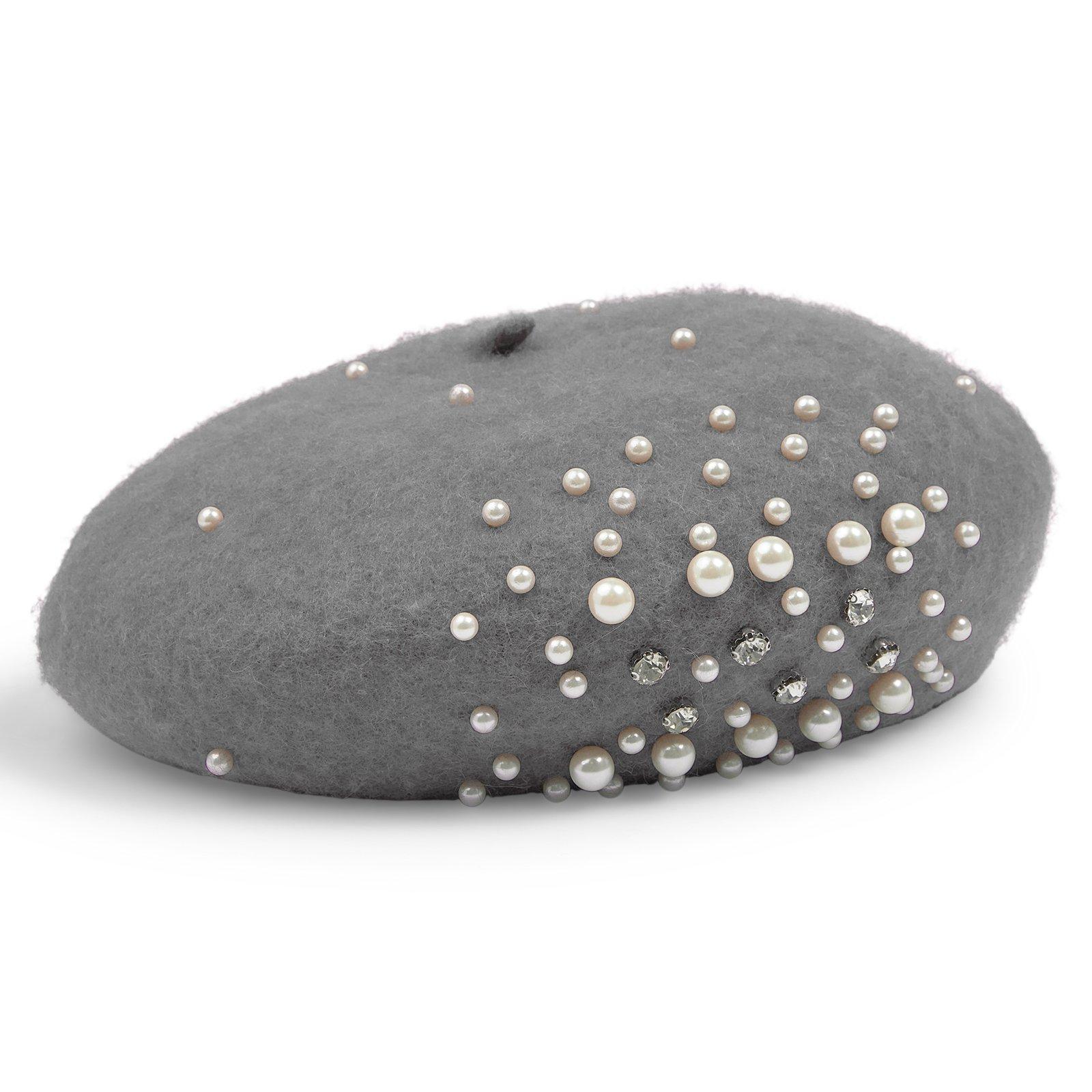 Grey Pearl Bling Beret (3265265) | Chameleon