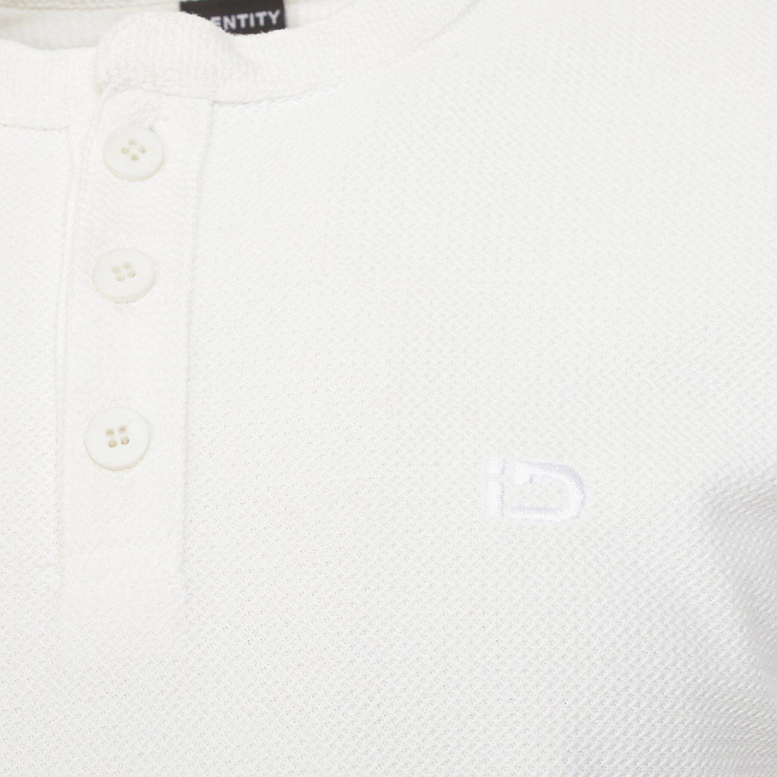 White Textured Henley T-Shirt (3265329) | Identity