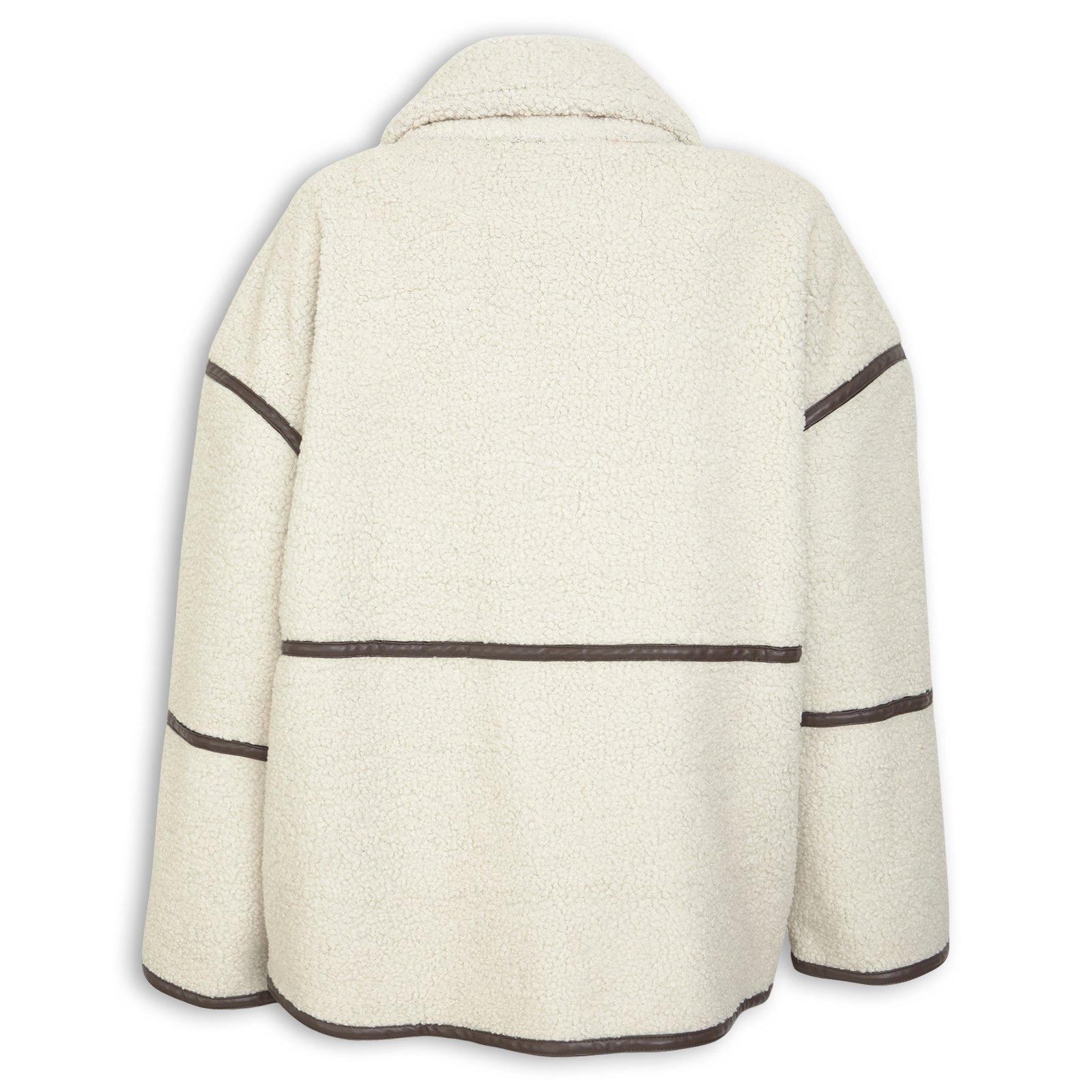 Ivory & Chocolate Faux Fur Coat (3265555) | Amber