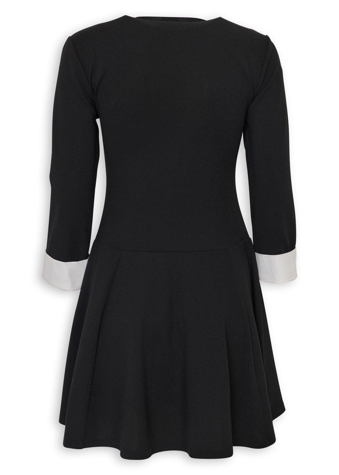 DRT VARIAL100 CALFORM ver. BLACK×WHITE Black & White Twofer Sleeve Dress (3266016) | Inwear