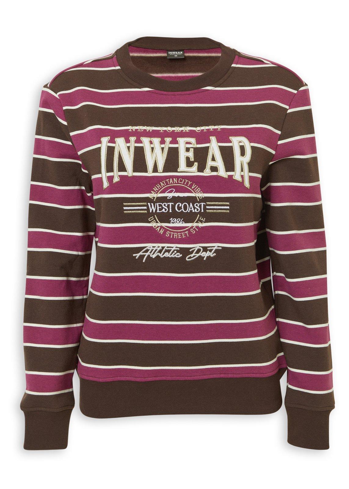Brown and Grape Stripe Sweat Top (3266195) | Inwear