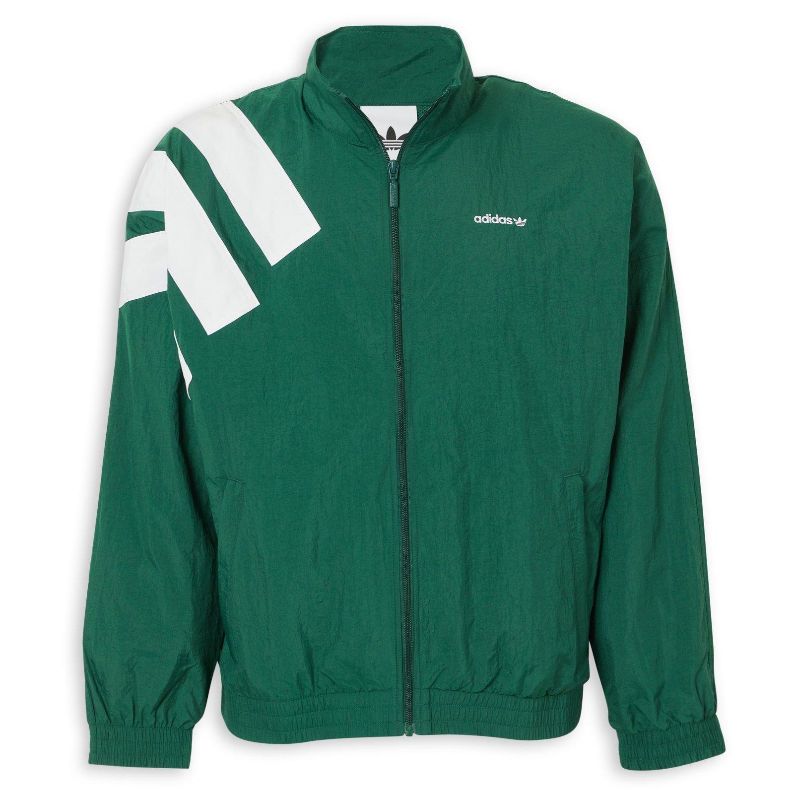  ジップアップジャケット ホワイト/グリーン Green Archive Blocked Track Top (3266215) | Adidas