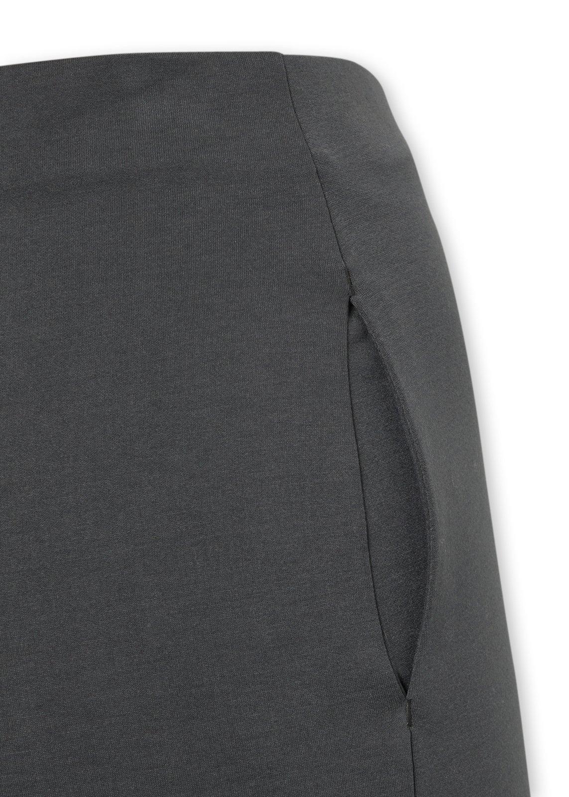 Charcoal Scuba Knit Wide Leg Pants (3266379) | Basix