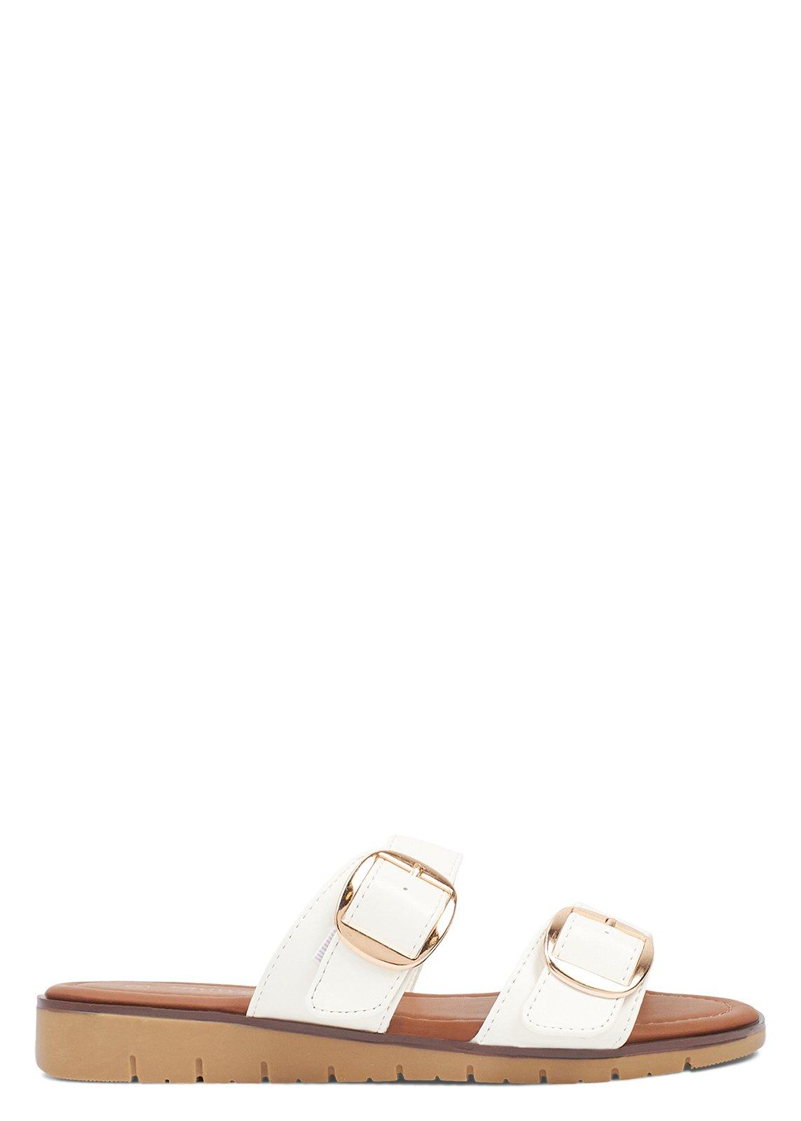 White Double Strap Wedge Mules (3266481) | Truworths