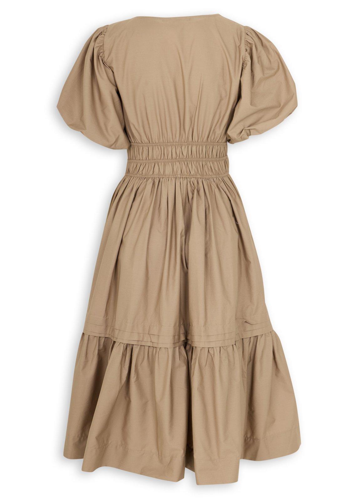 the tow Brouwers Dress ベージュ Mサイズ Beige V-Neck Tiered Dress
