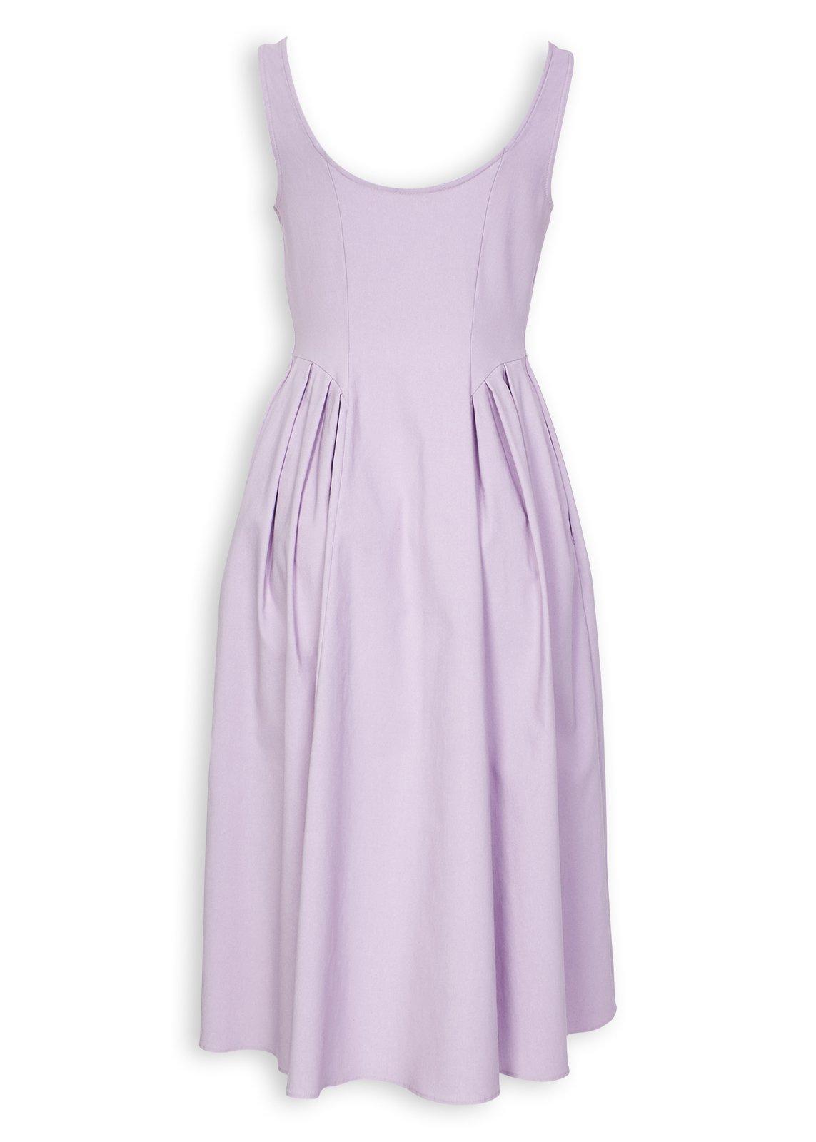 truworths formal dresses Lilac Pleated Midi Dress | Luxury strapless dresses for beach vacations