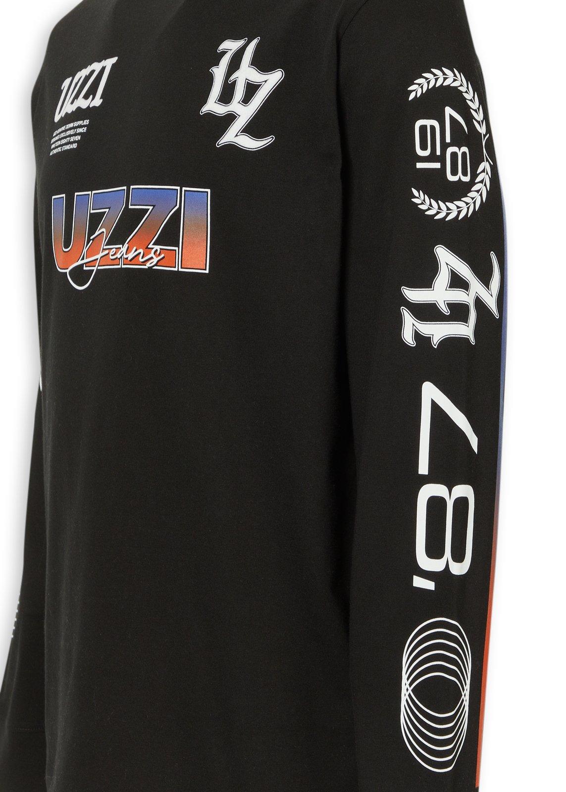 Black Graphic Long Sleeve T-shirt (3267717) | UZZI
