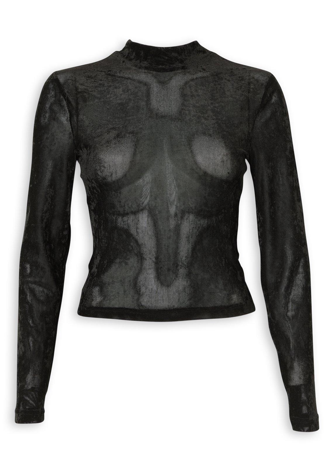 Black Velour Mesh Top (3267892) | Inwear