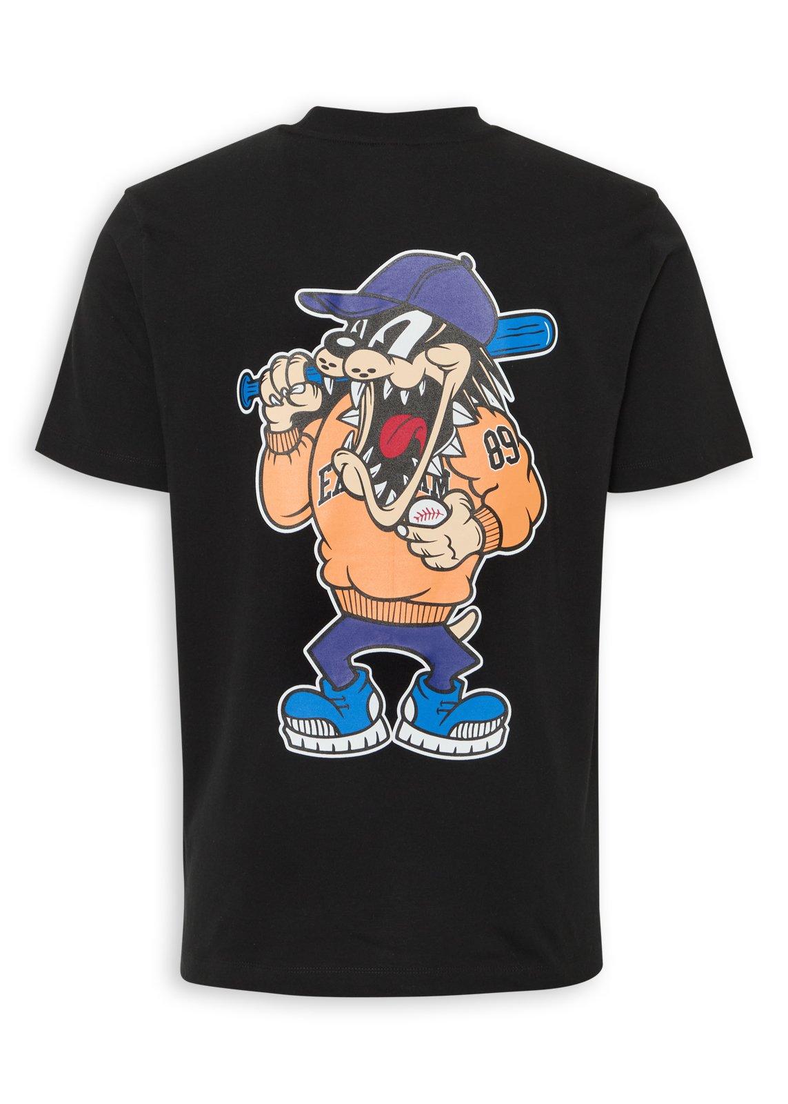 Black Back and Front Print T-shirt (3268165) | Exstream