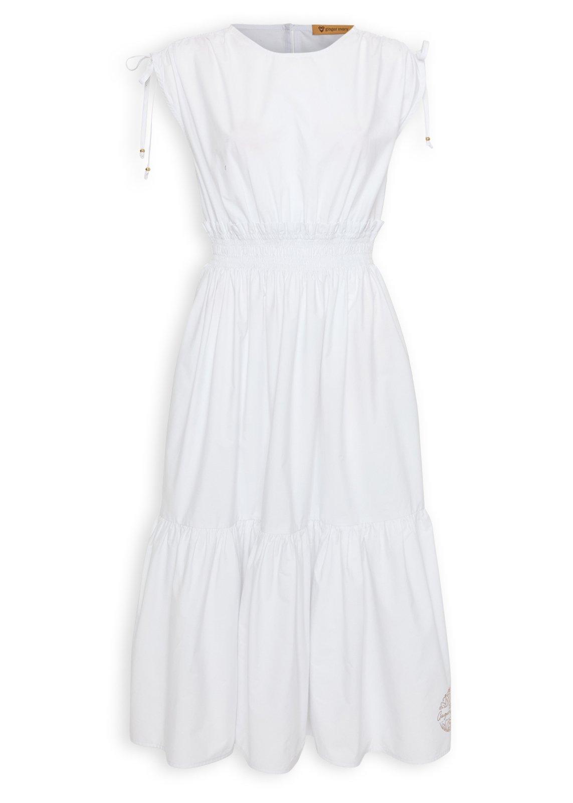 White Tiered Midi Dress (3268810) | Ginger Mary