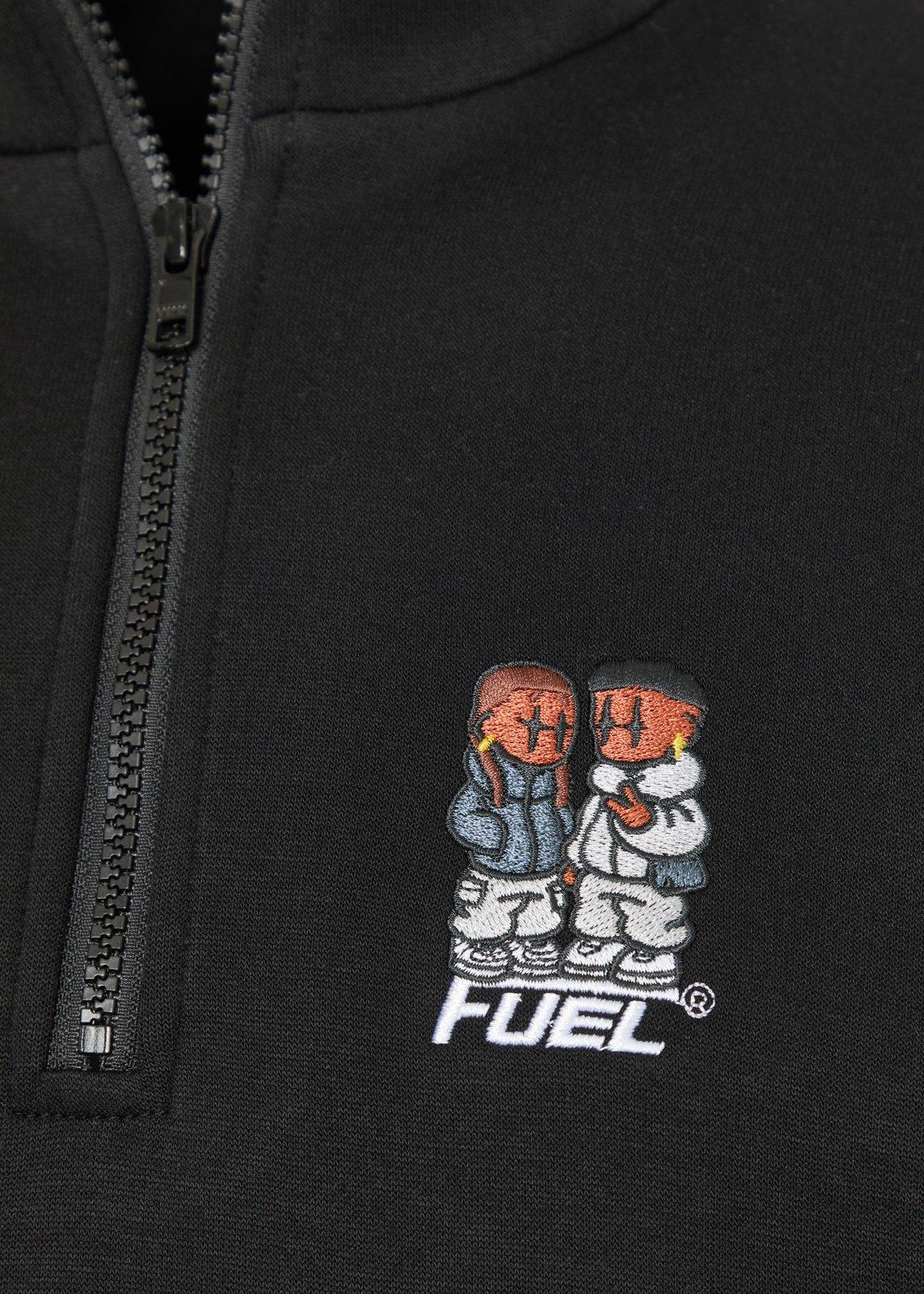 Black Basic Quarter Zip Sweat Top (3268911) | Fuel