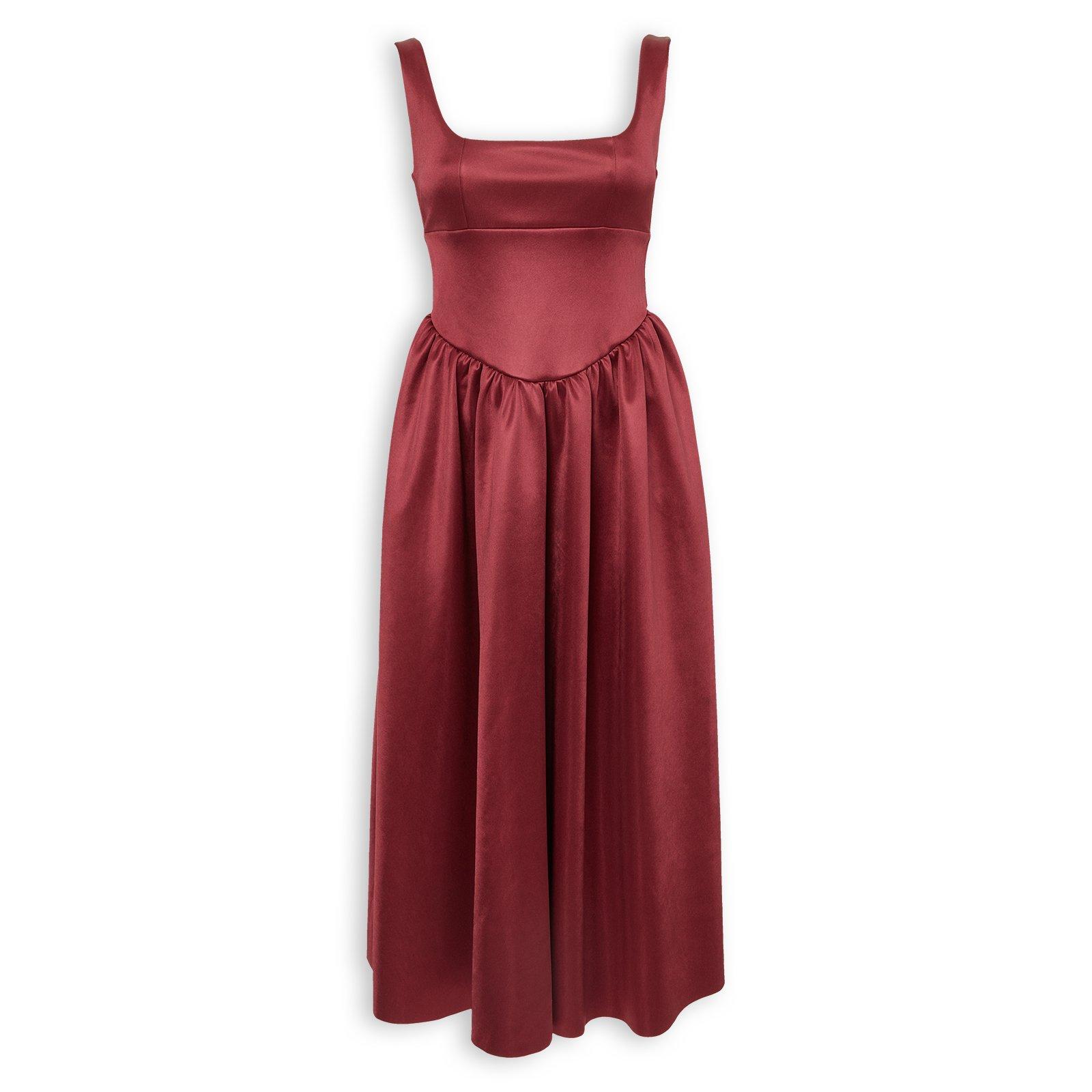 Ruby Red Corset Midi Dress (3269477) | Amber