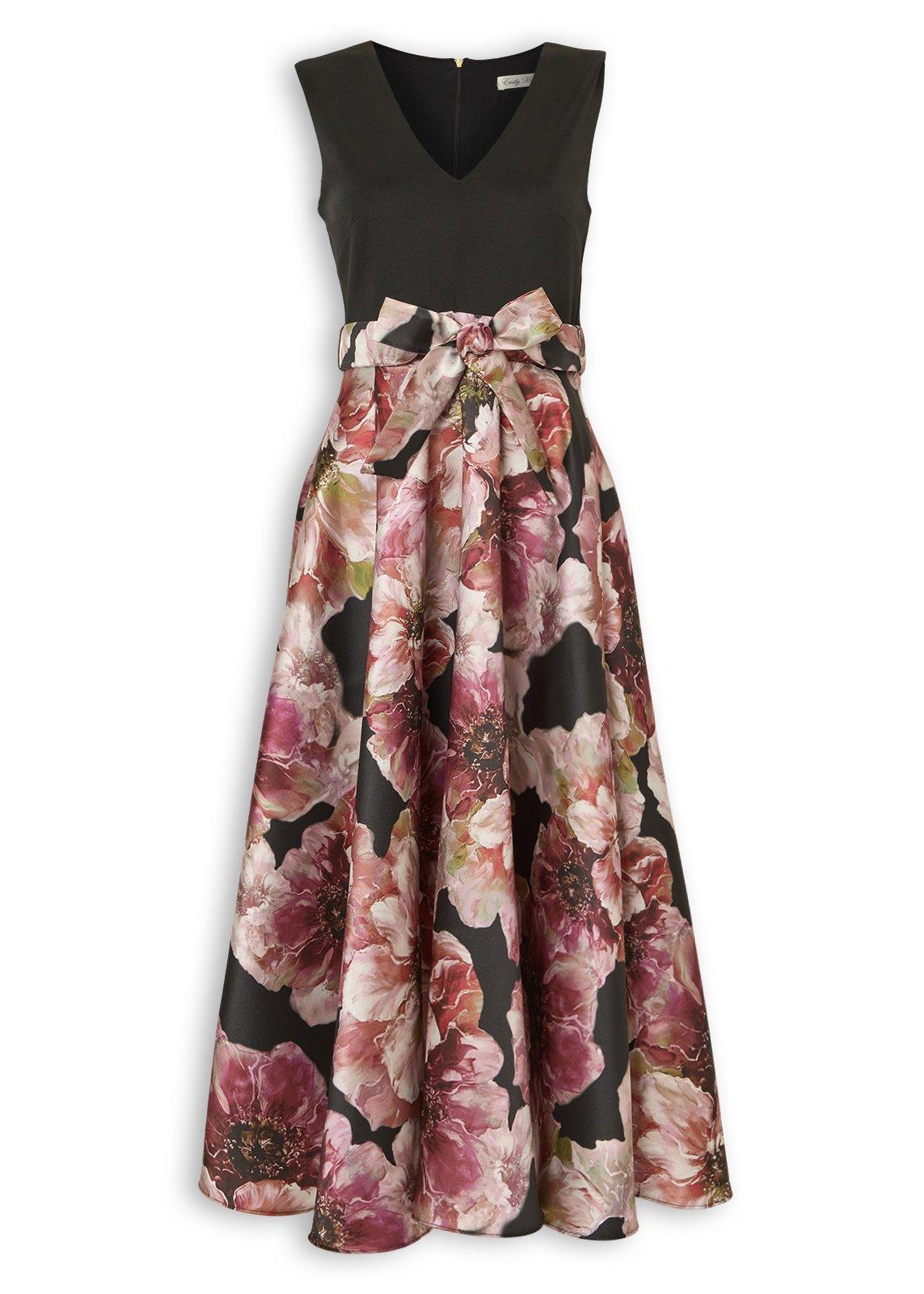 Belted Floral Knit Combo Dress (3269563) | Essence