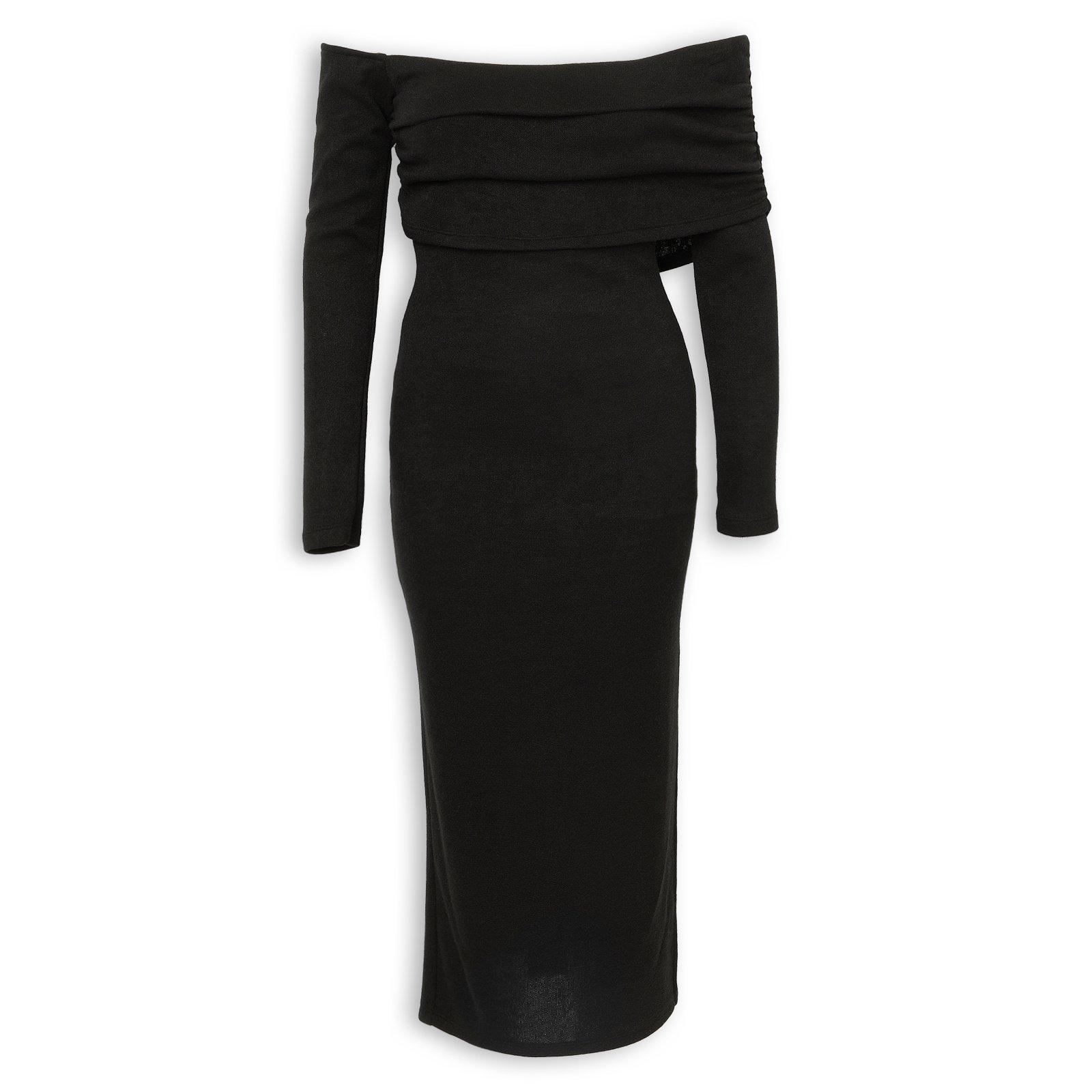 Black Off Shoulder Knit Dress (3269755) | Miss Friday