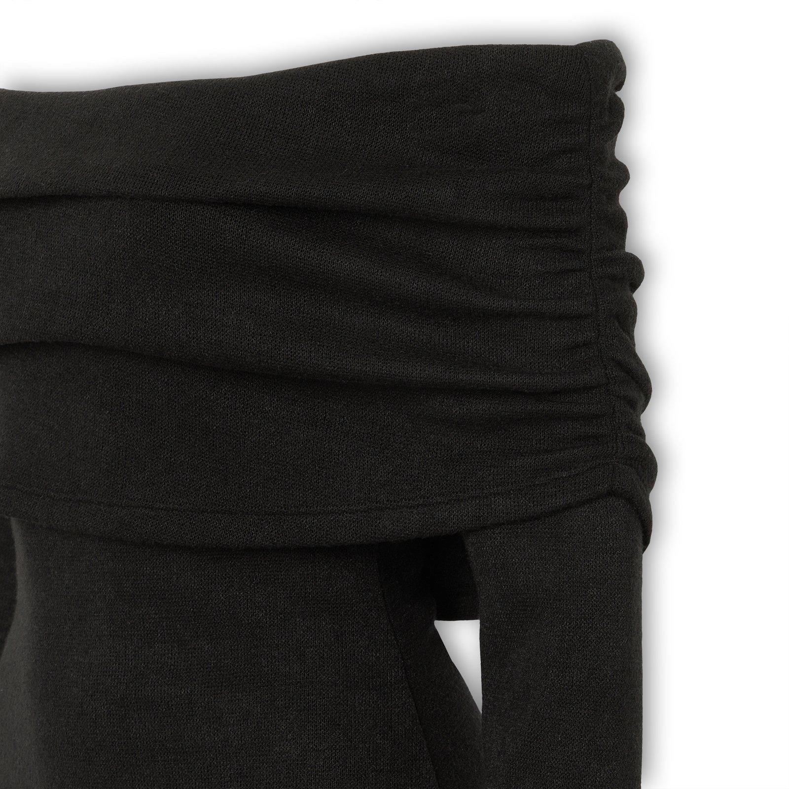 Black Off Shoulder Knit Dress (3269755) | Miss Friday