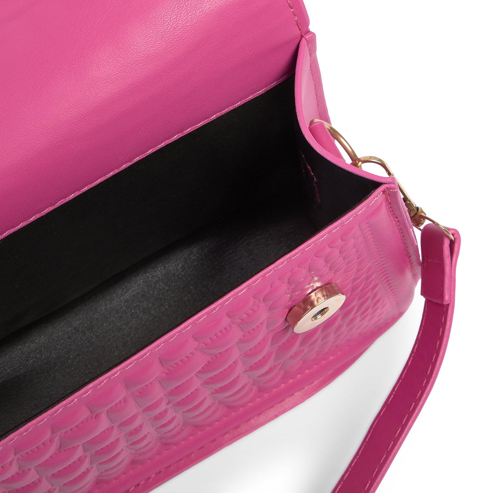 Cerise Croc Embossed Bag (3269978) | Chameleon