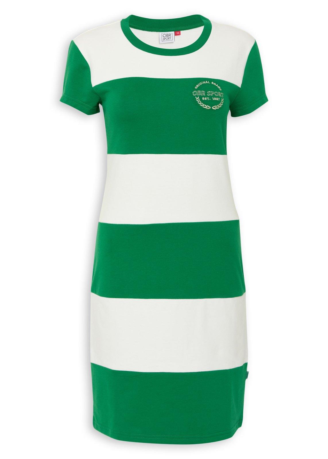 Green Striped T-Shirt Dress