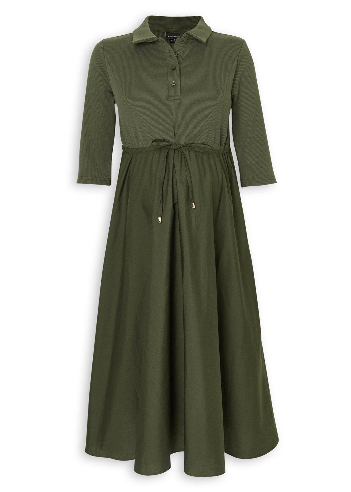 olive green long sleeve maternity dress Olive Tri-Blend Jersey, Jersey Knit – Boho Fabrics main image 1