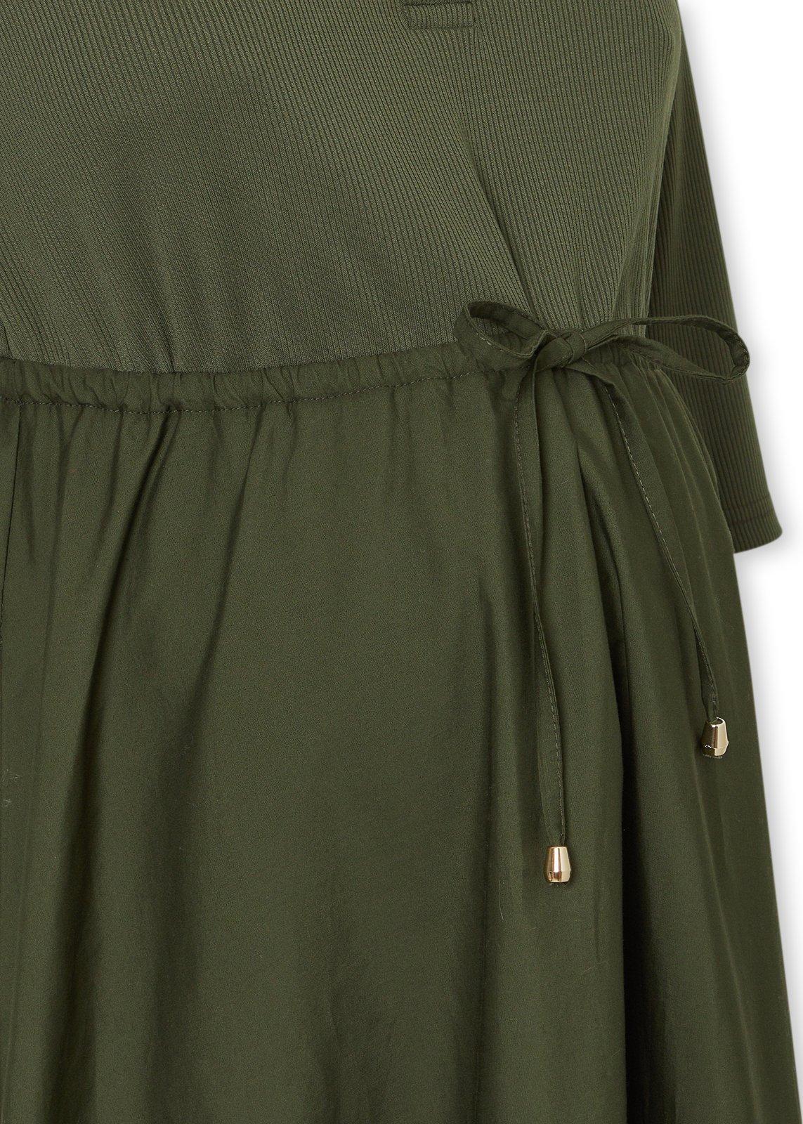 Olive Green Fabric Combo Maternity Dress (3270814) | Truworths