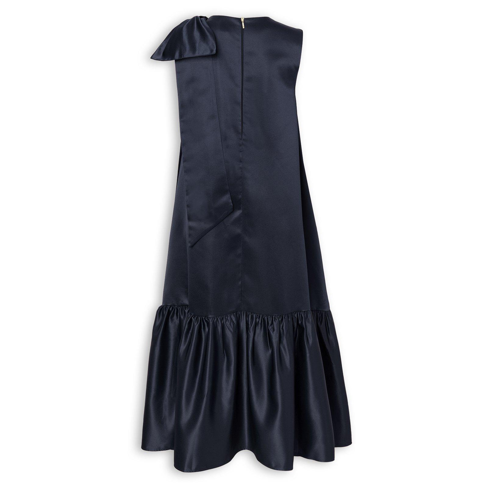 Bow-tie satin dress Riu リウ Rちゃん Navy Satin Bow Dress (3270846) | RSVP