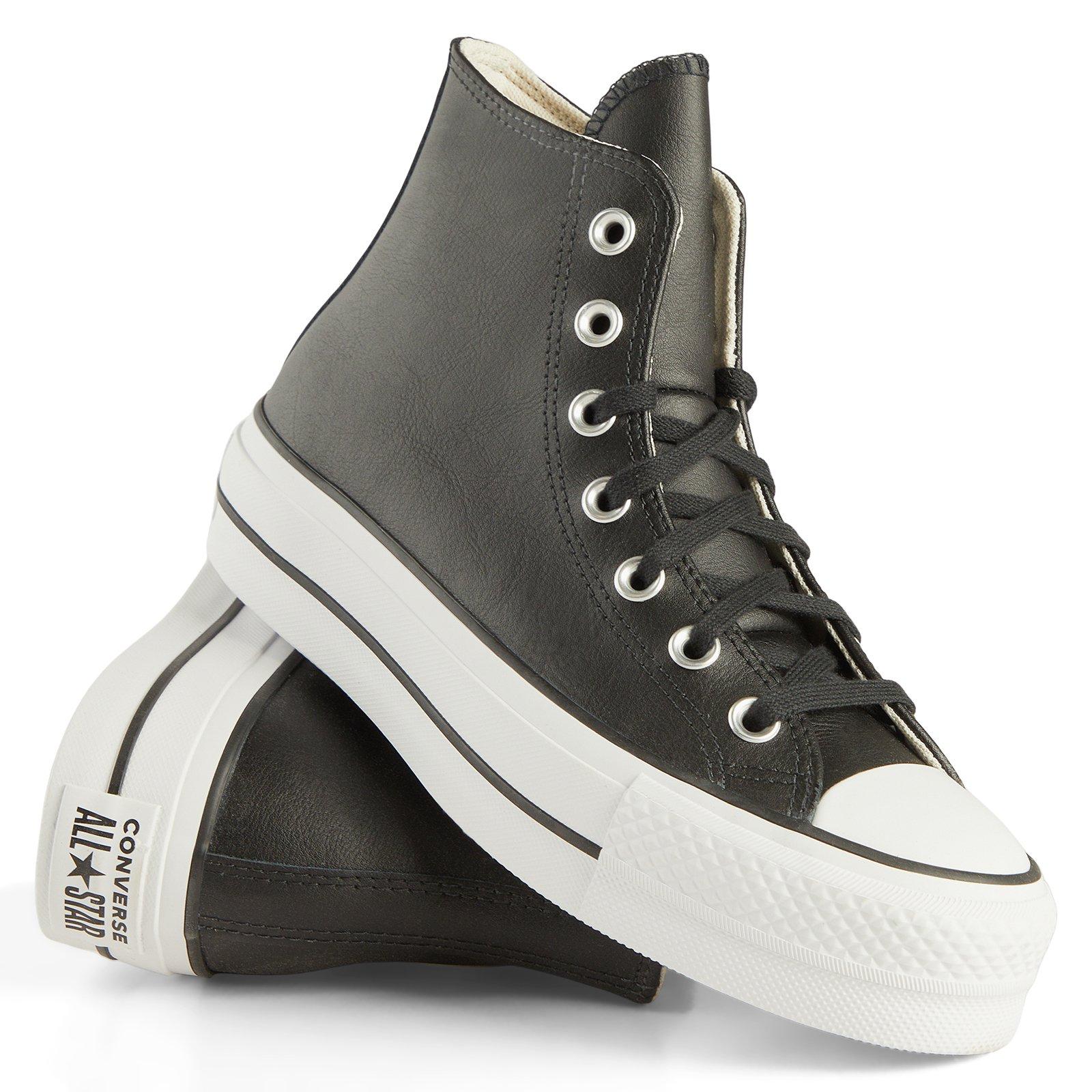Black All Star Lift Platform Leather Sneakers (3270960) | Converse